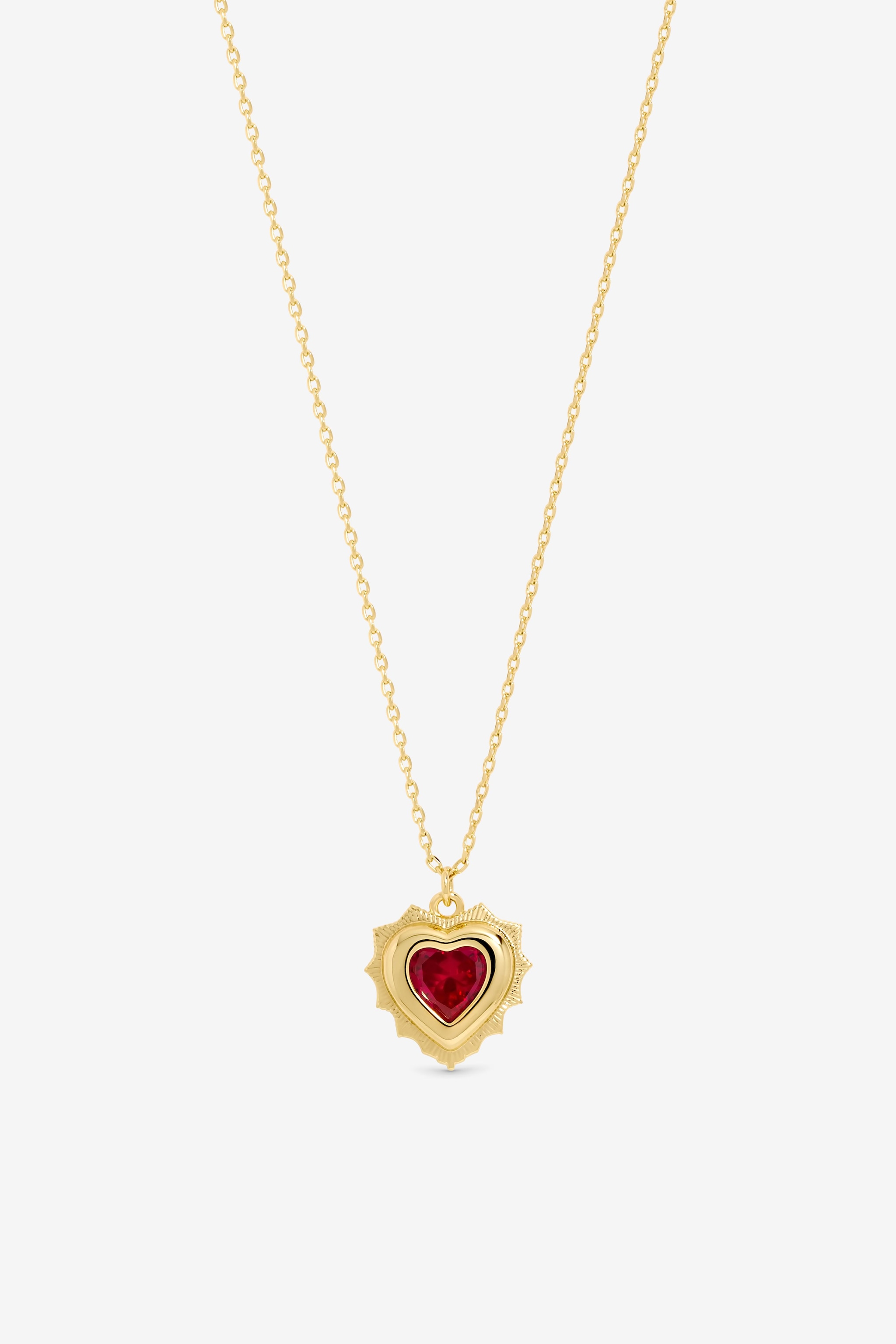 Jon Richard 14Ct Real Gold Plated Heart Birthstone Pendant - July - Gift Boxed image 2