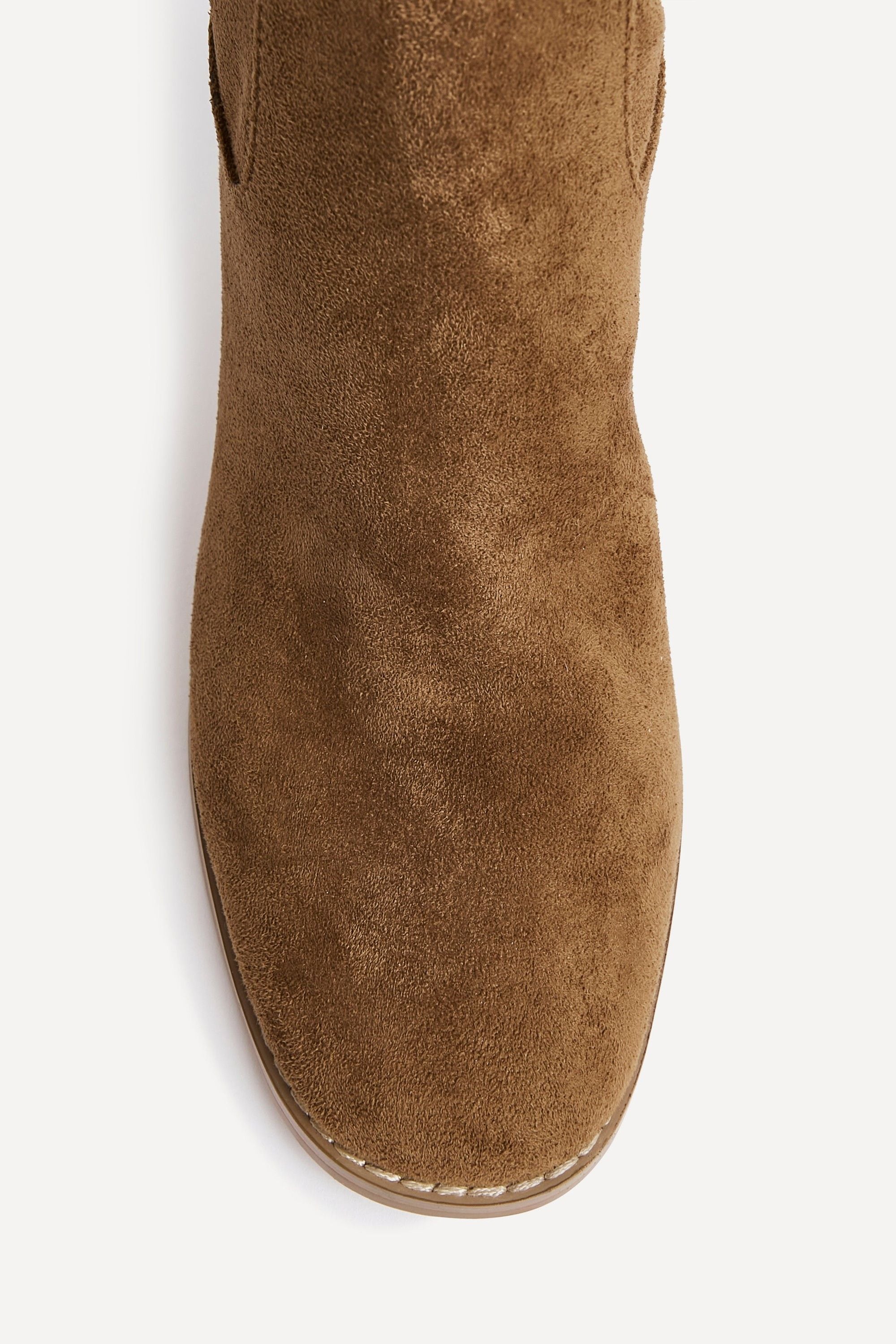 Linzi Rodeo Tan Faux Suede Western Long Block Heeled Boot image 4