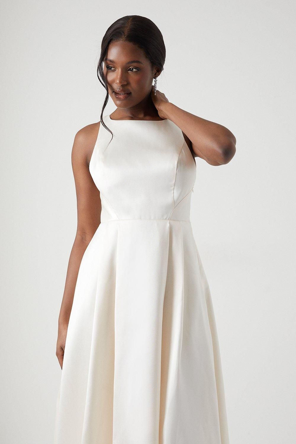 Coast Cross Back Twill Ecru Maxi Wedding Dress Ecru image 2