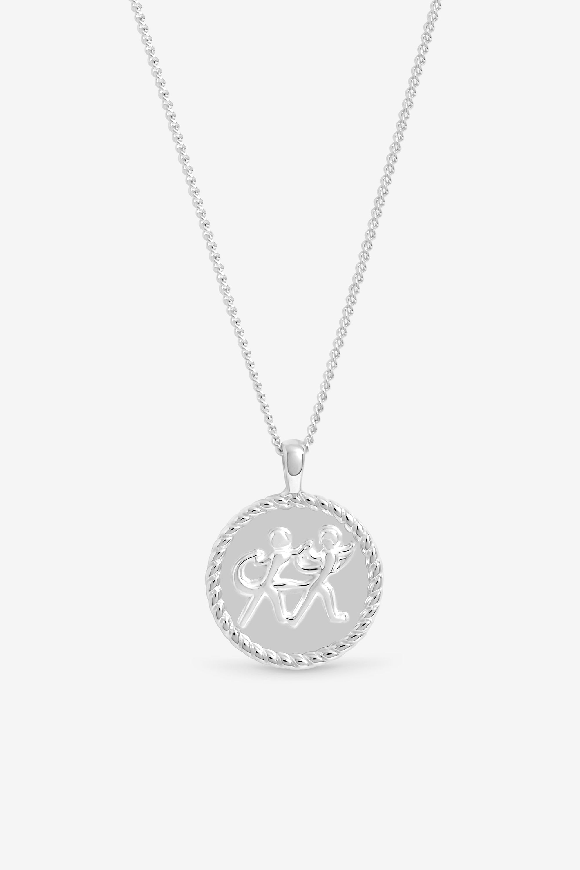 Simply Silver Sterling Silver 925 Zodiac Pendant - Gemini image 1