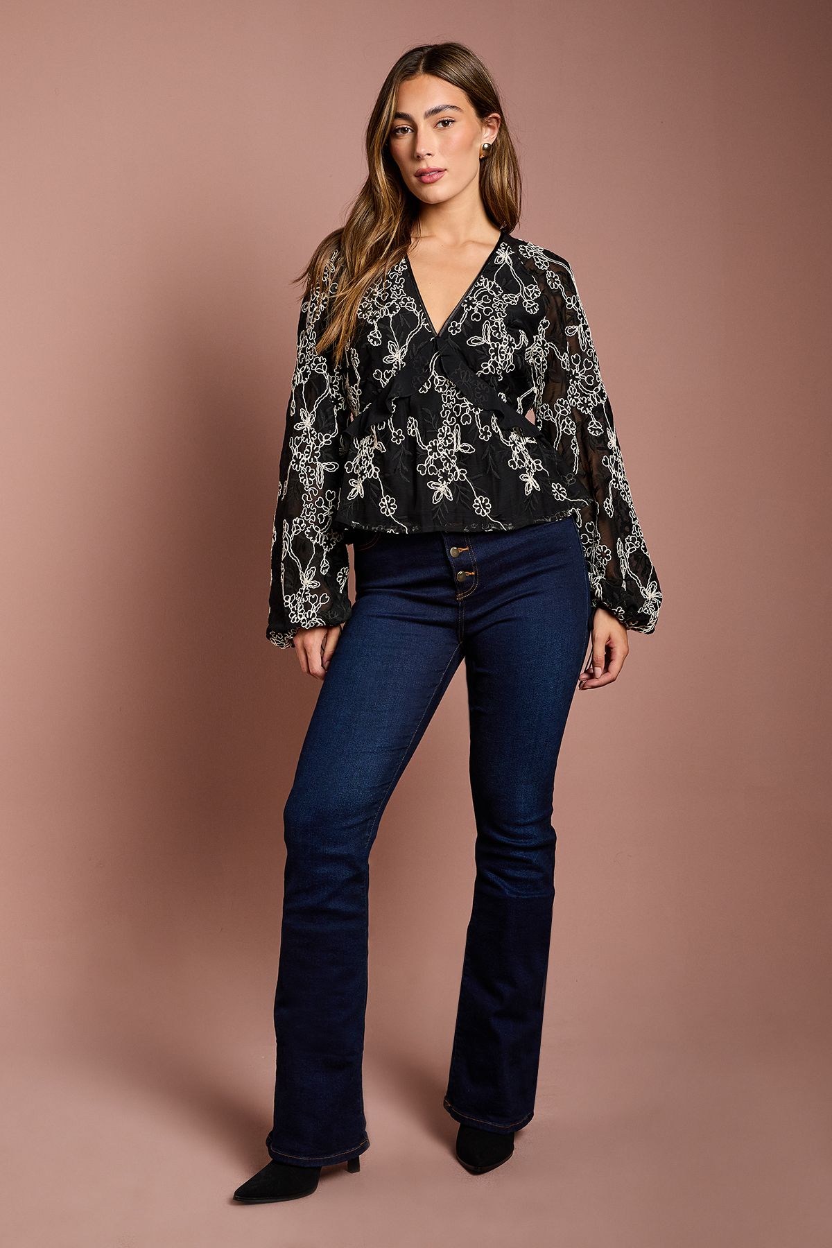 Coast Embroidered Frill Blouse Mono image 2