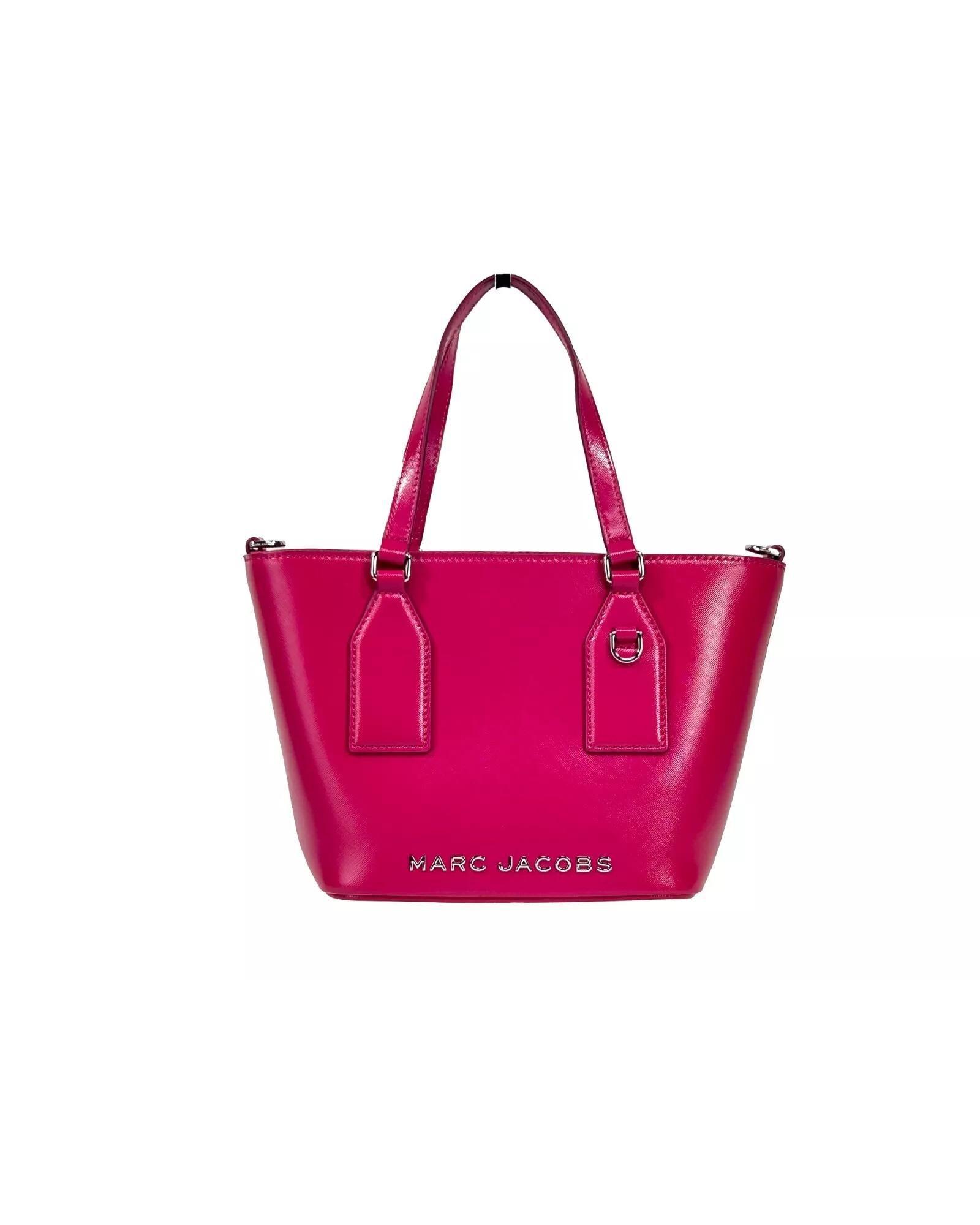 Marc Jacobs Mini Tote Bag Leather Handbag Wo - Lipstick Pink