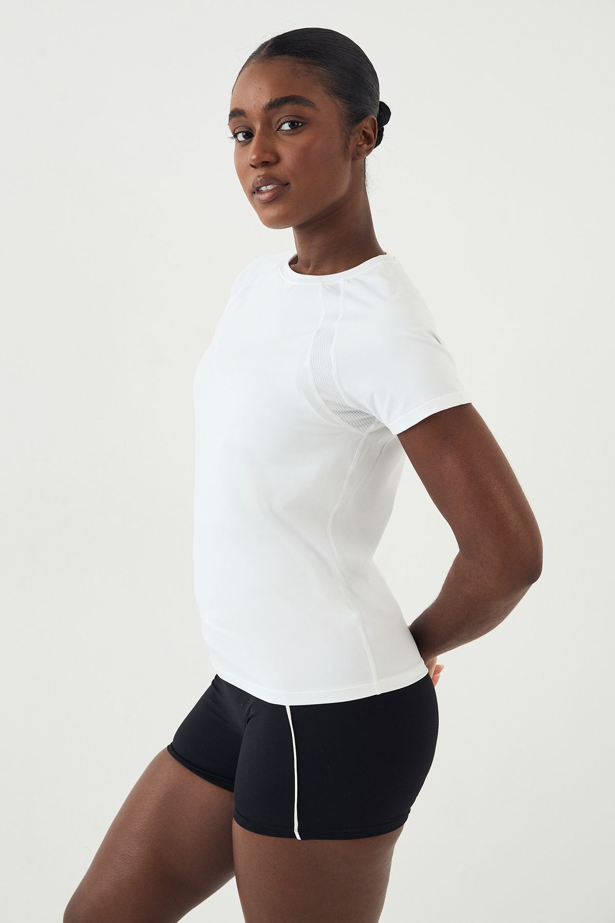 DSGN Studio DSGN Studio Loose Fit Mesh Insert Short Sleeve T-Shirt White