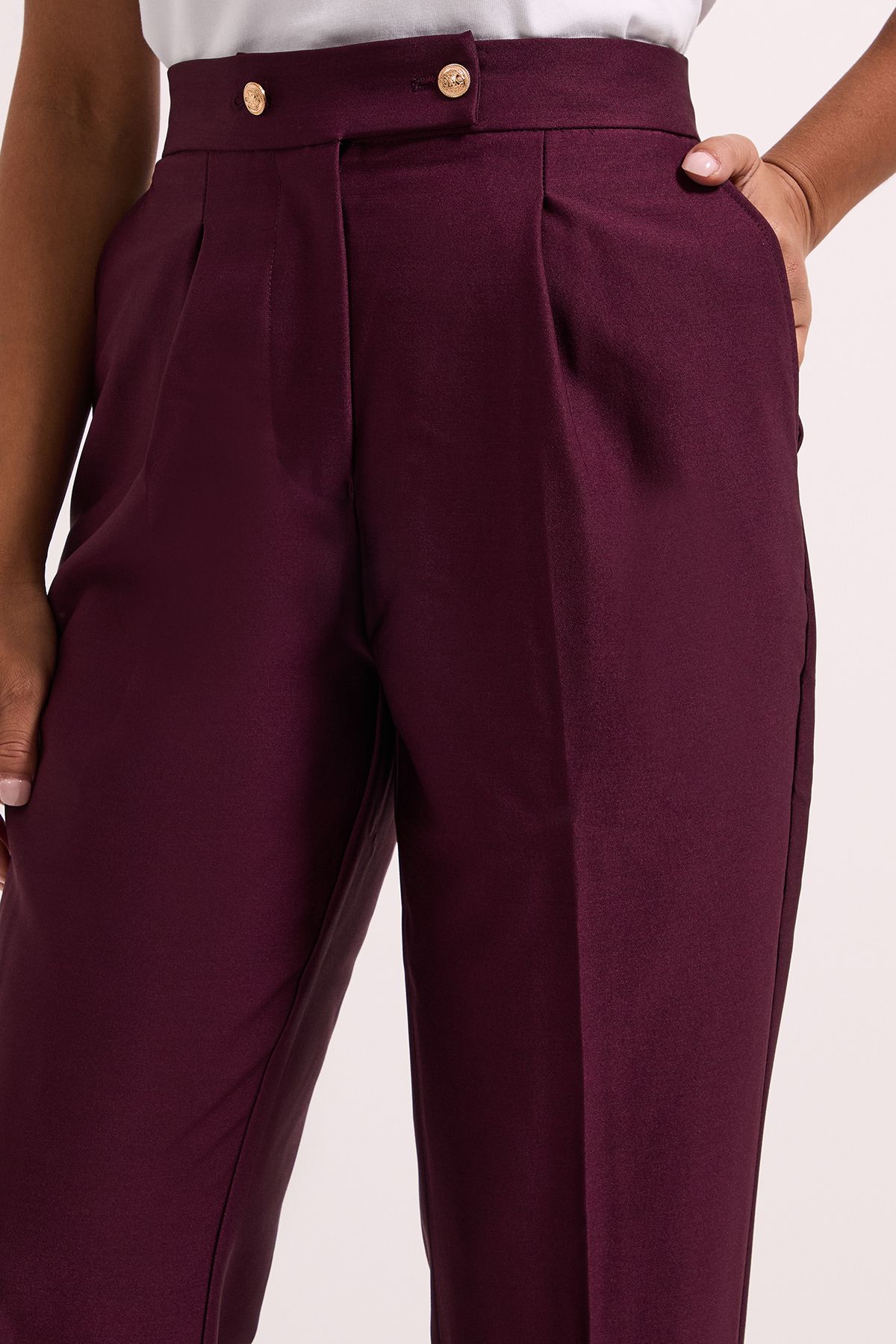 Dorothy Perkins Military Ankle Grazer Trouser Berry image 3