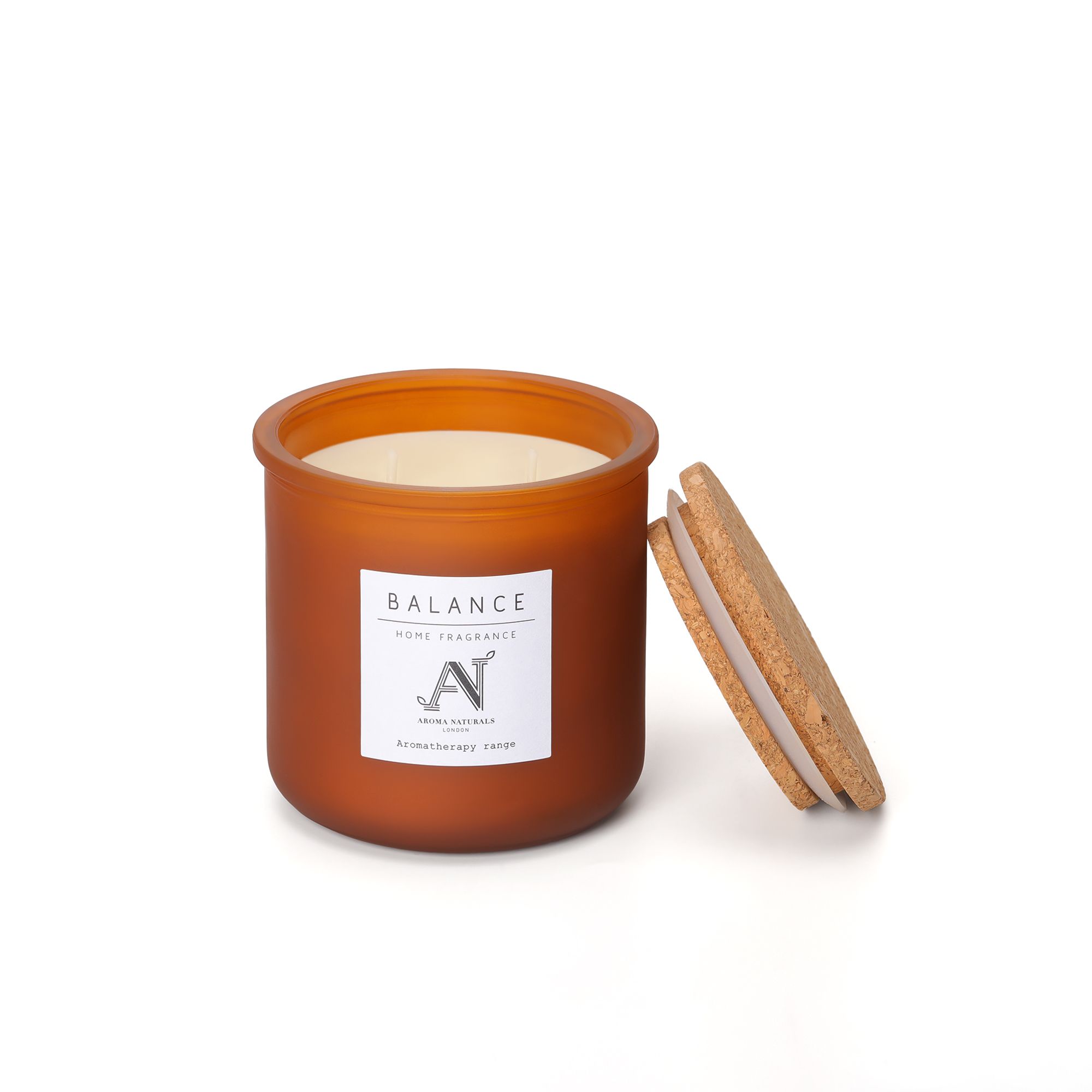 Aroma Naturals Balance Scented Candle – Amber Glass with Cork Lid image 3