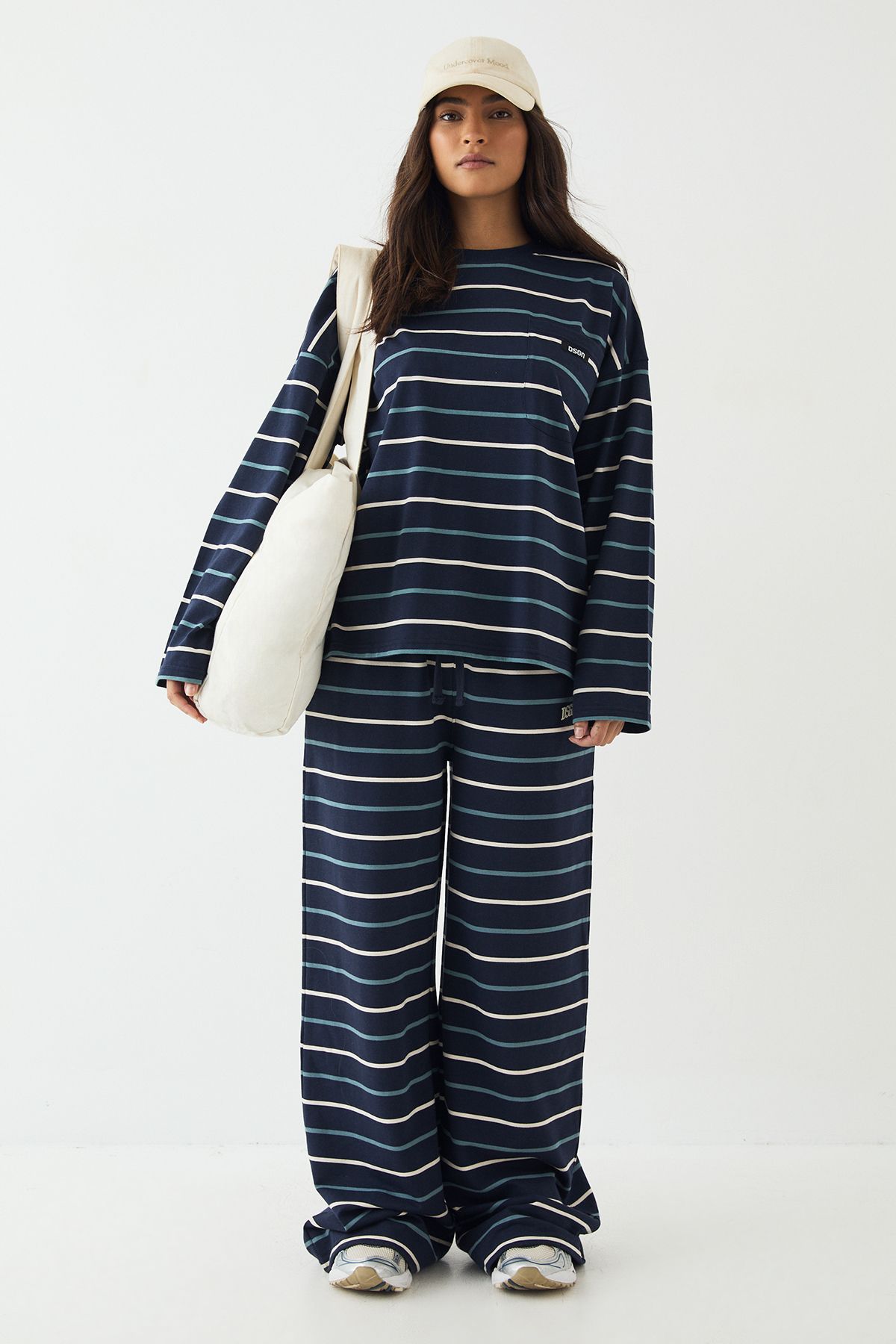 DSGN Studio DSGN Studio Stripe Straight Leg Jogger Navy image 5