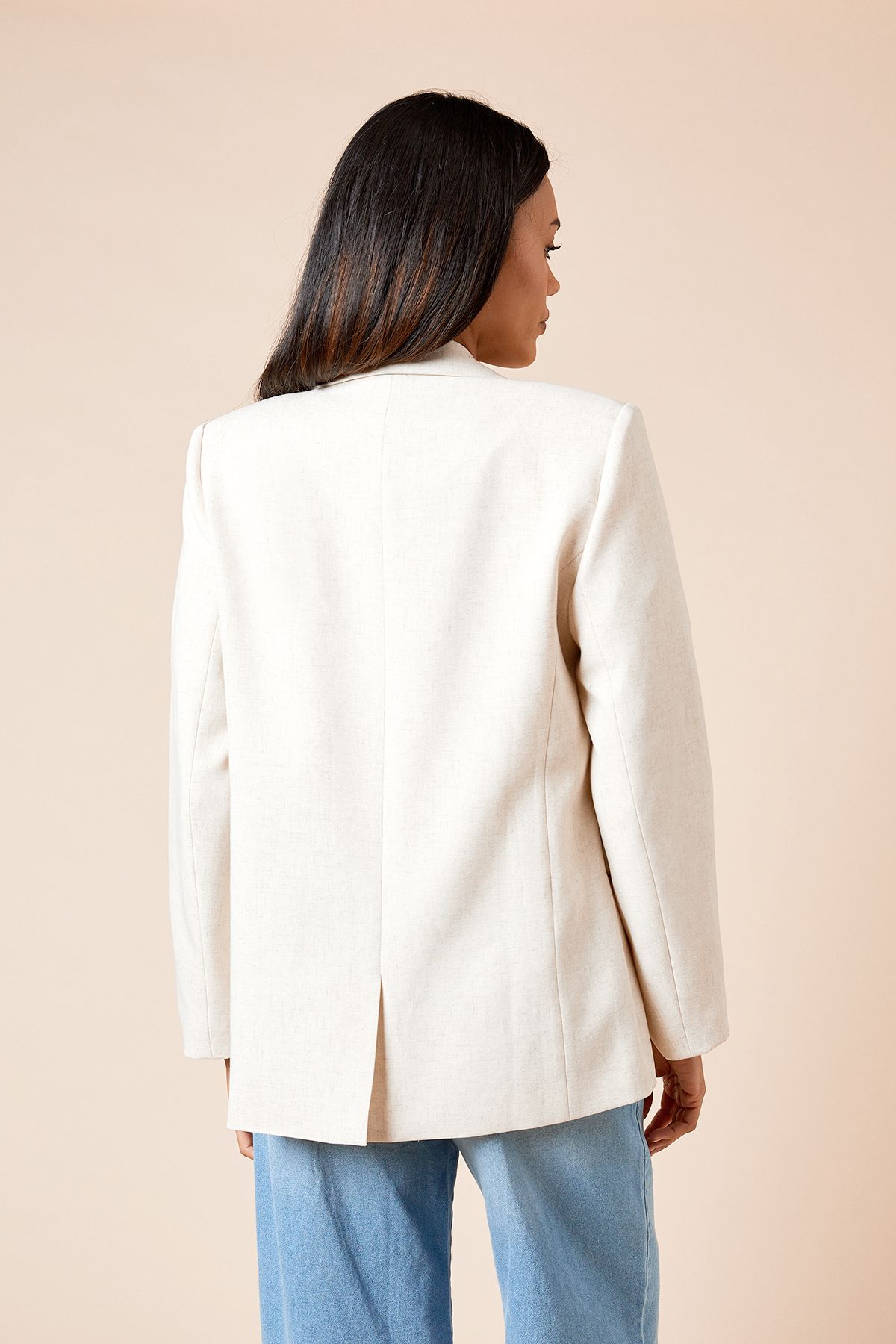 Dorothy Perkins Oversized Single Breasted Blazer Ivory image 3
