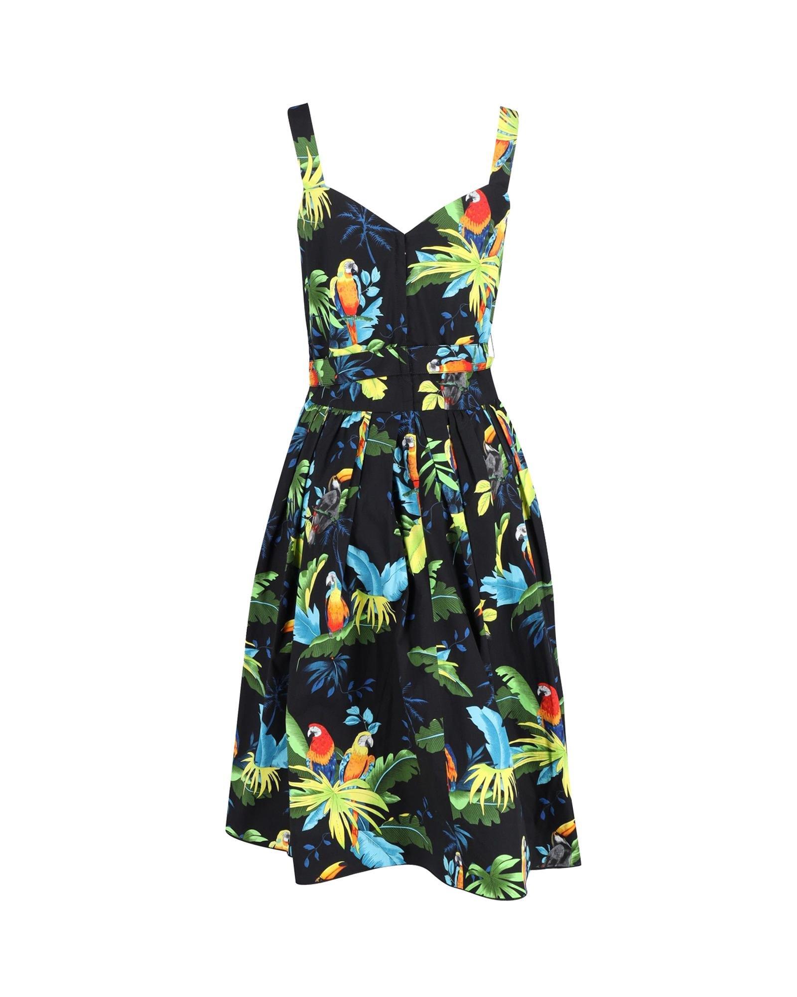 Marc Jacobs Preloved Tropical Bird Print Midi Dress Wo - Multicolor image 3