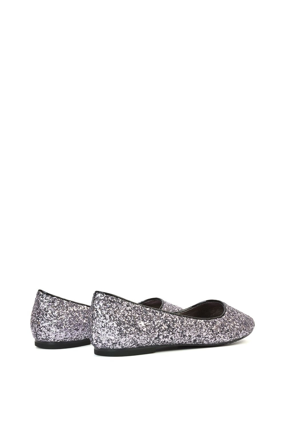 XY London 'Karissa' Flat Slip on Sparkly Glitter Ballerina Pumps image 3