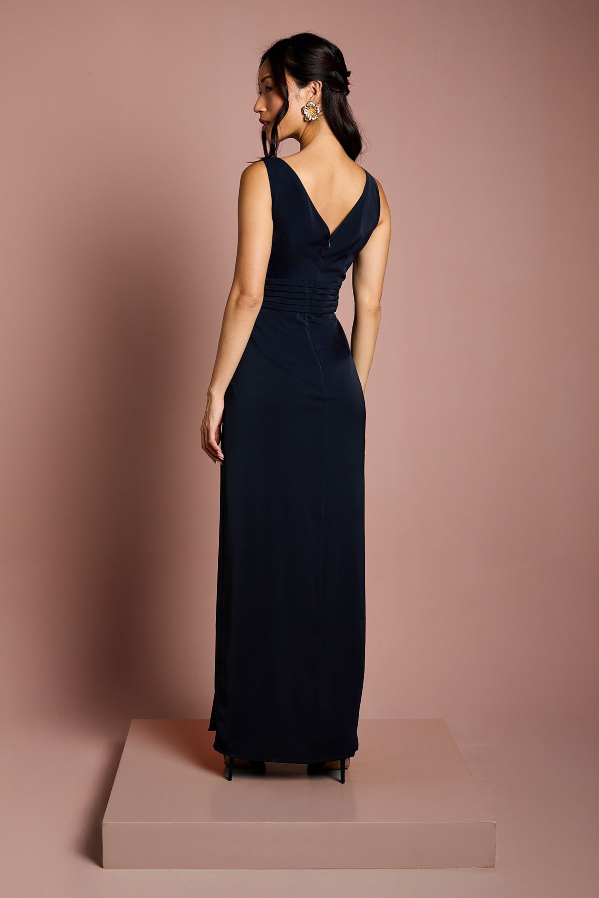 Coast V Neck Sleeveless Bridemsaid Dress Navy image 3