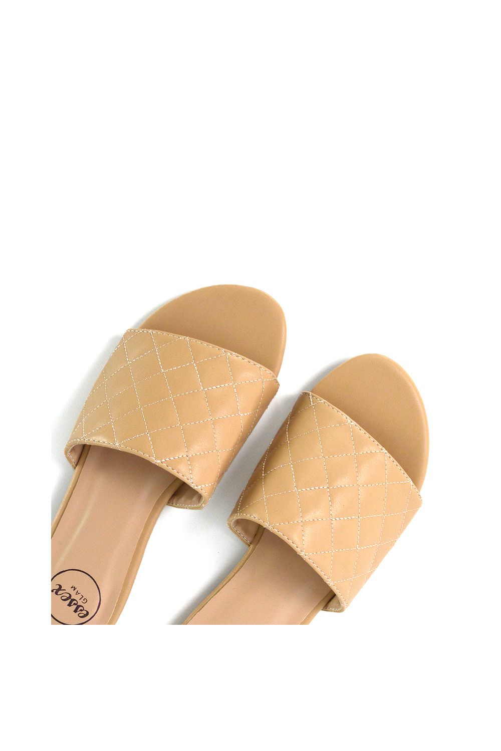 XY London 'Saylor' Quilted Detail Strappy Sandal Flat Sliders image 5
