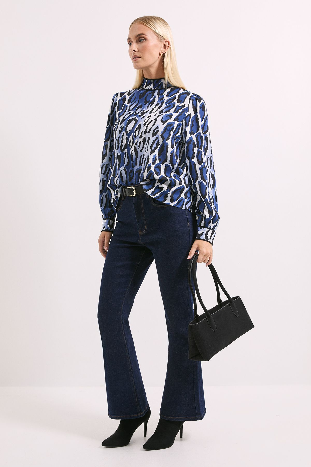 Principles Leopard Print High Neck Blouson Sleeve Blouse Animal image 4