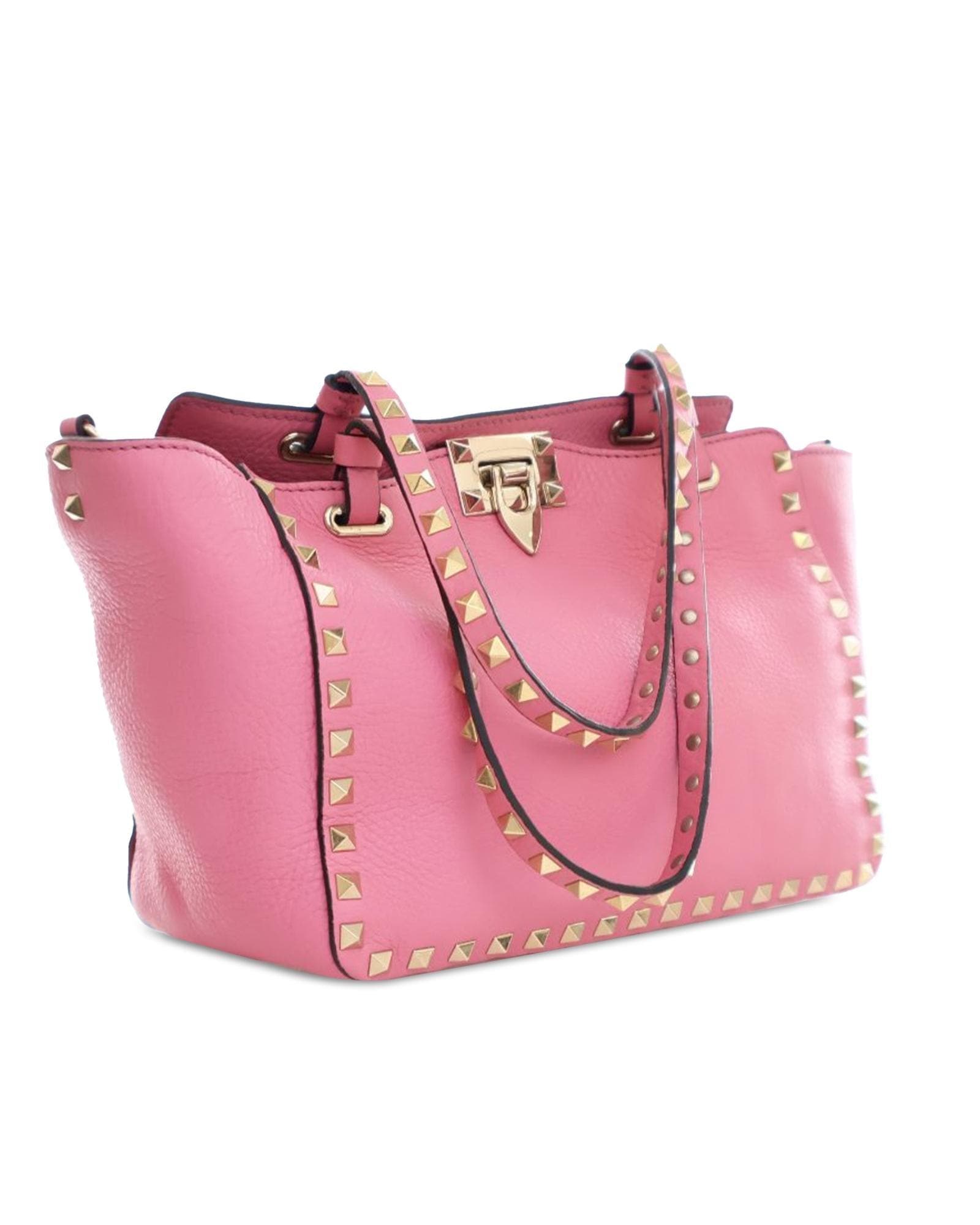Valentino Preloved Studded Leather Handbag Wo - Pink Satchel image 2
