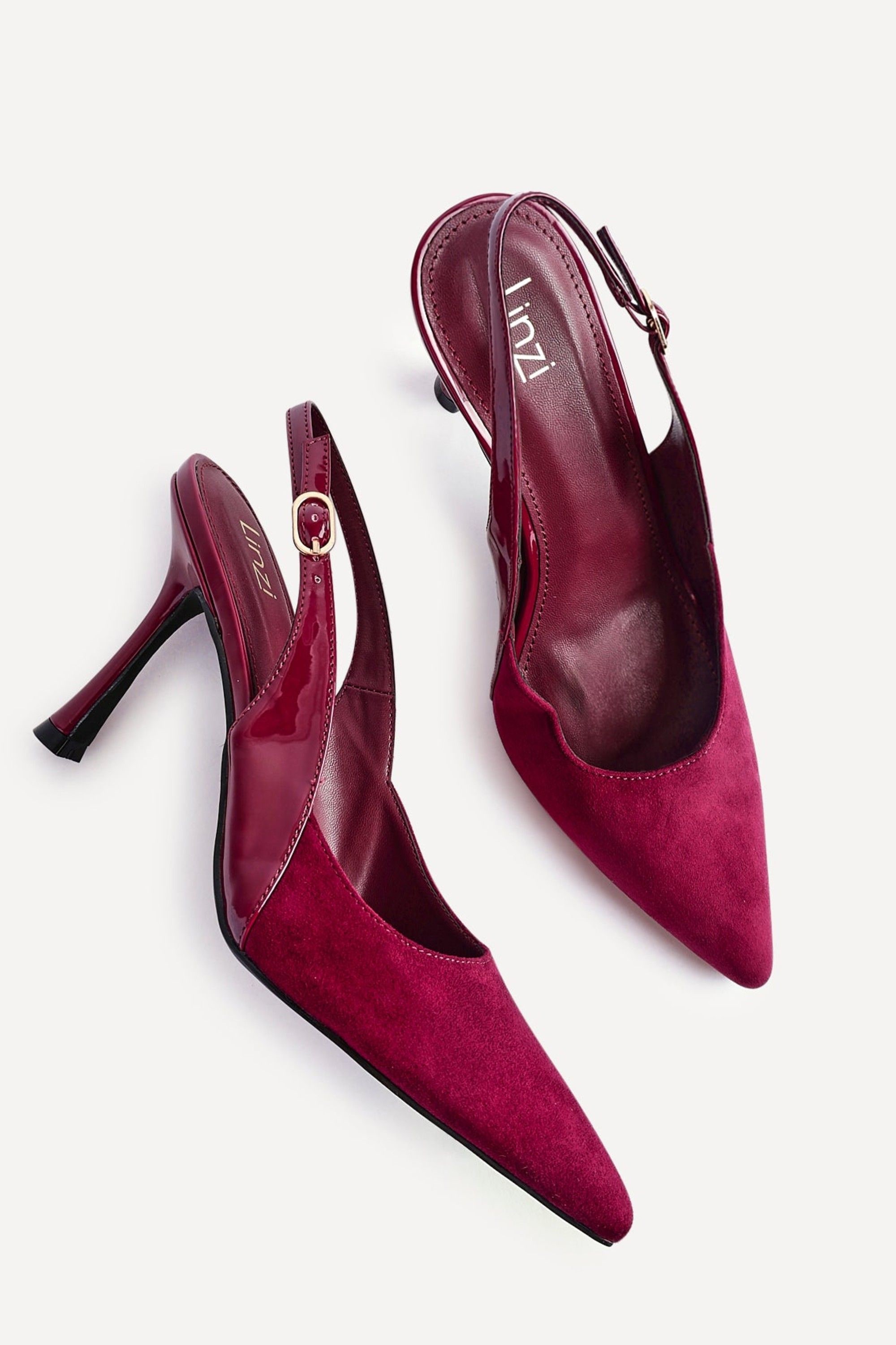Linzi Wink Burgundy Faux Suede Two Tone Court Heel image 5