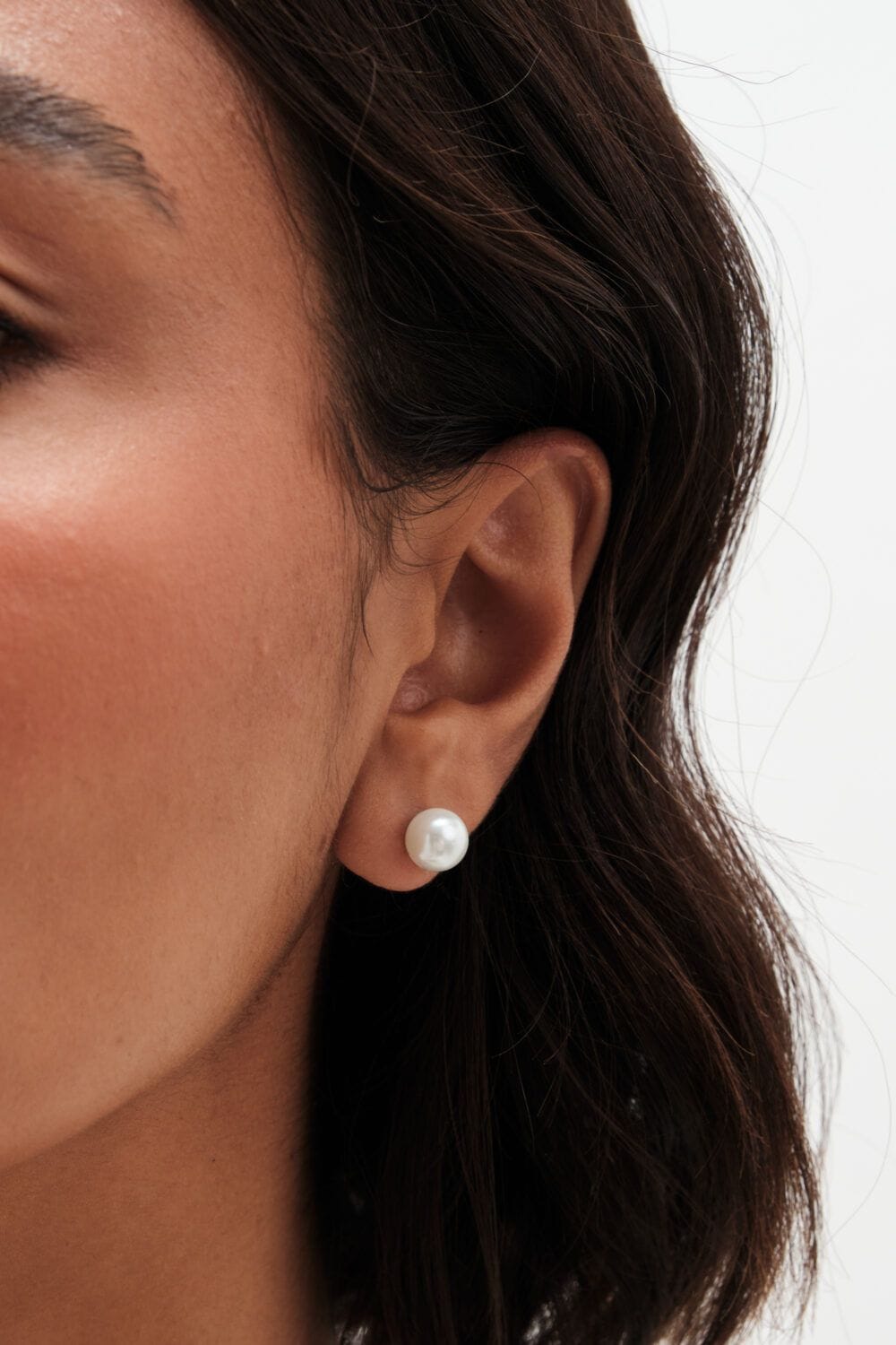 Simply Silver Sterling Silver 925 Pearl Stud 8mm Earrings image 2