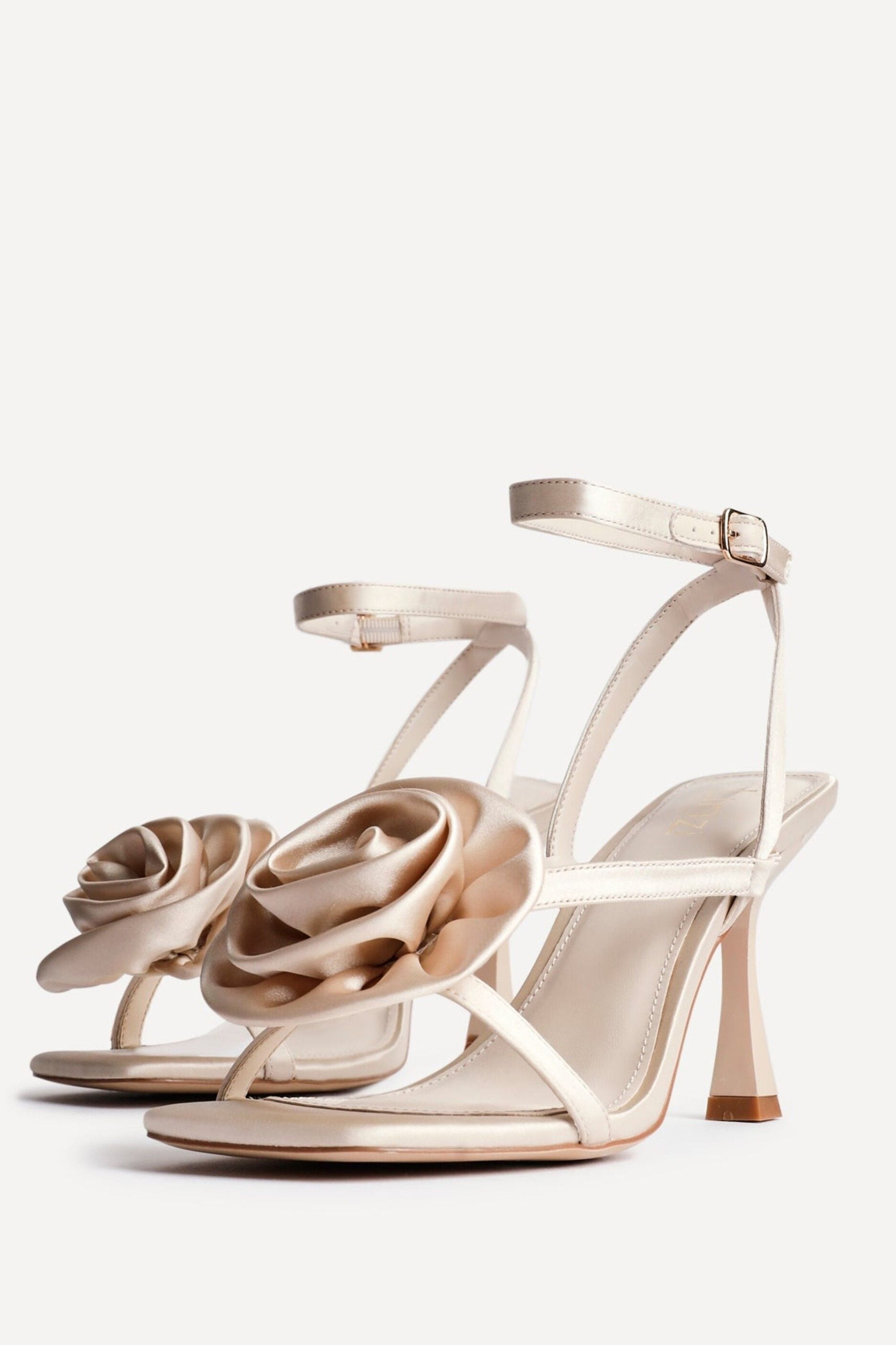 Linzi Valentine Champagne Satin Stiletto Heeled Sandals image 5