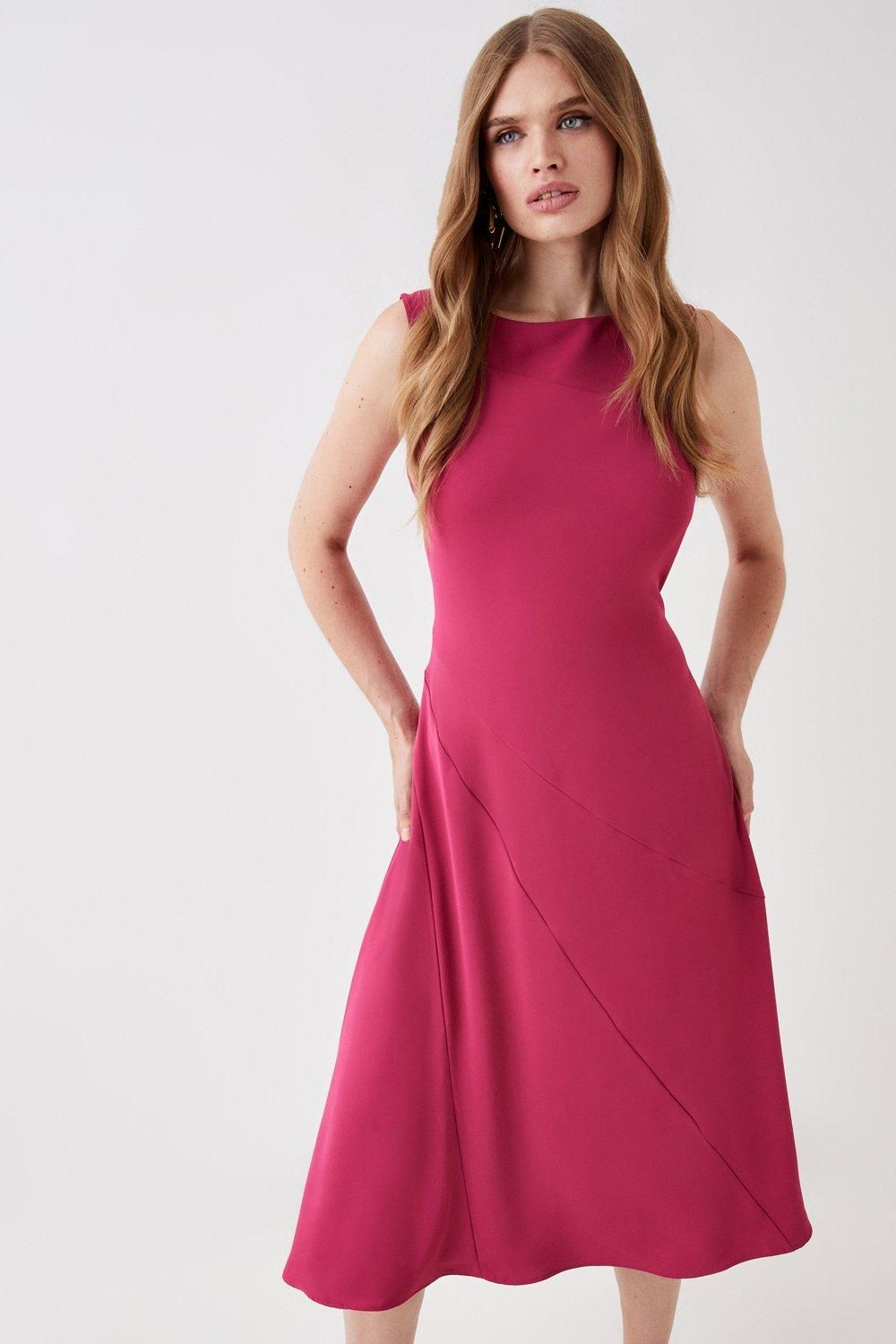 Coast Angled Panel Midi Dress Raspberry image 2