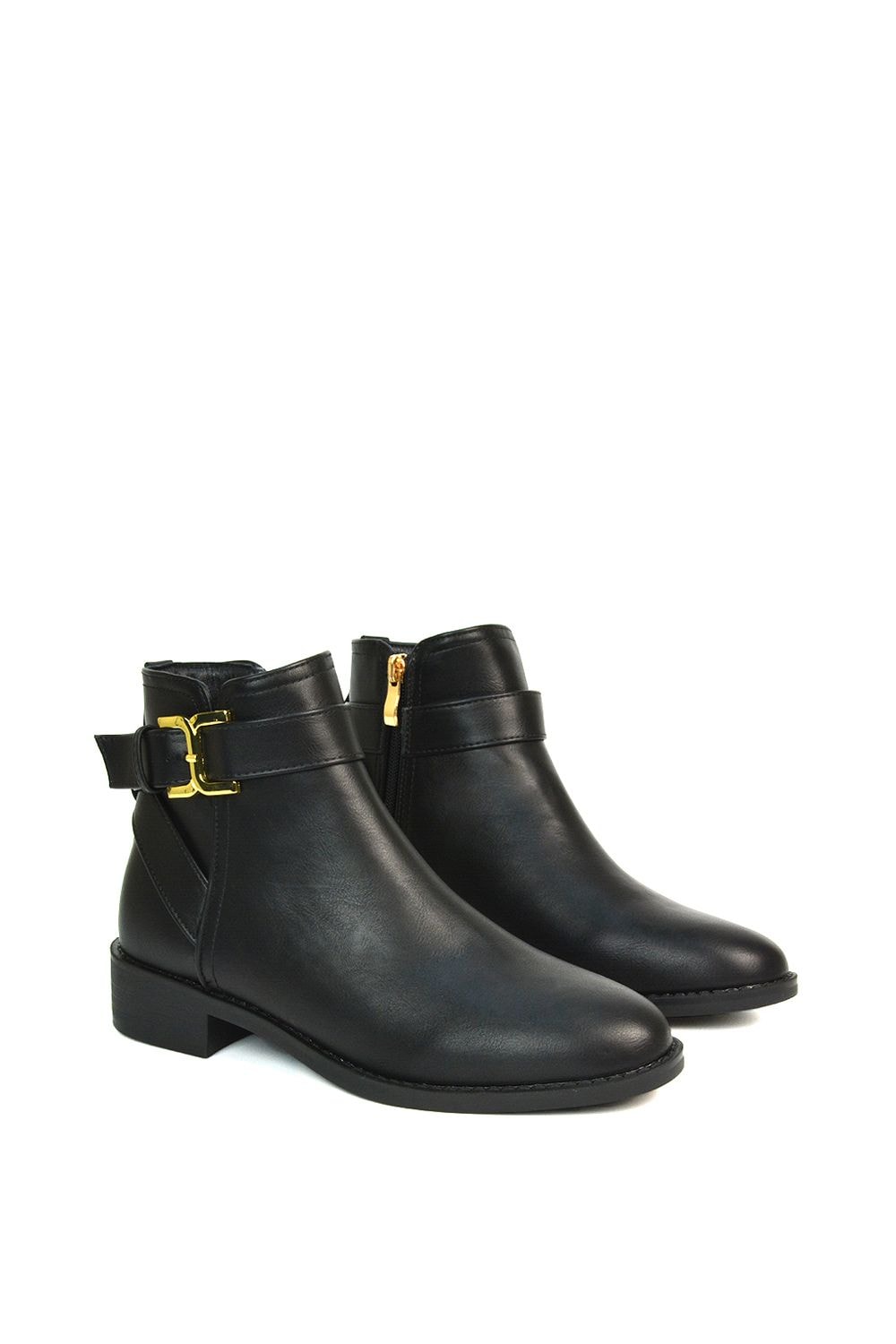 XY London 'Shyla' Zip Up Ankle Chelsea Boots With Low Heel image 3
