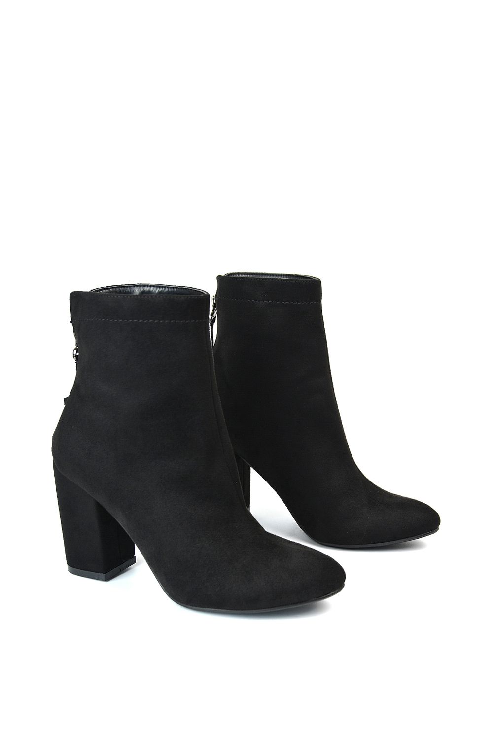 XY London 'Evia' Zip-Up Mid Block Heel Sock Ankle Boots image 5