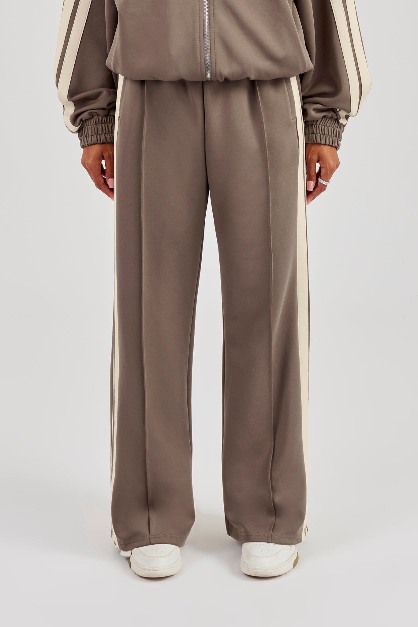 Cernucci Taping Wide Leg Track Pant - Taupe image 3