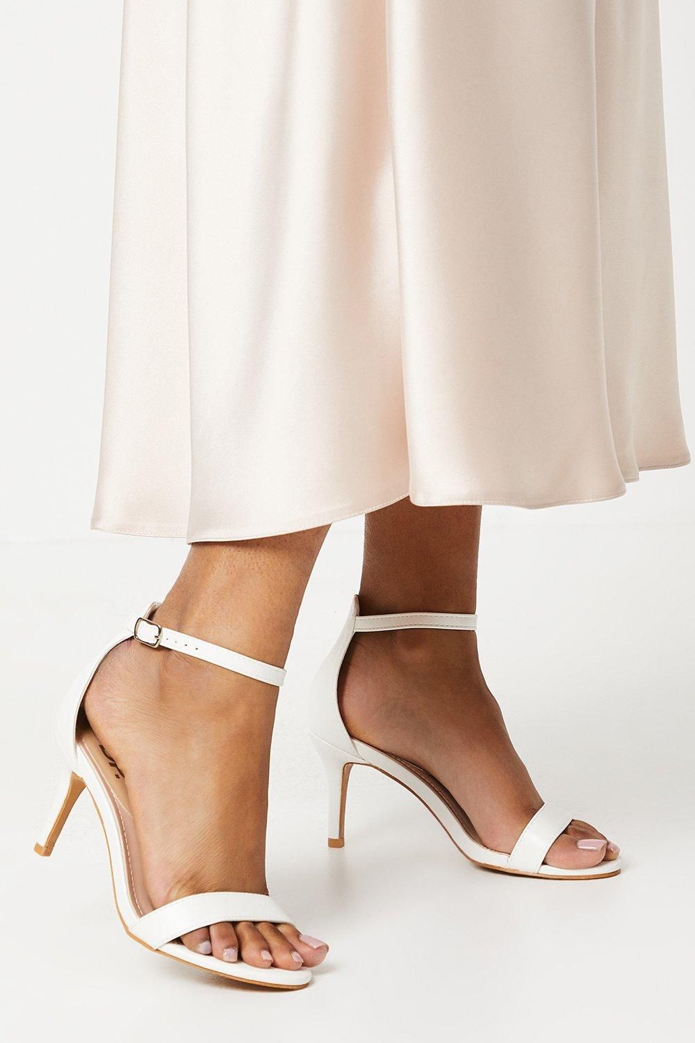 Dorothy Perkins Tasha Barely There Medium Stiletto Heel Sandals White image 1
