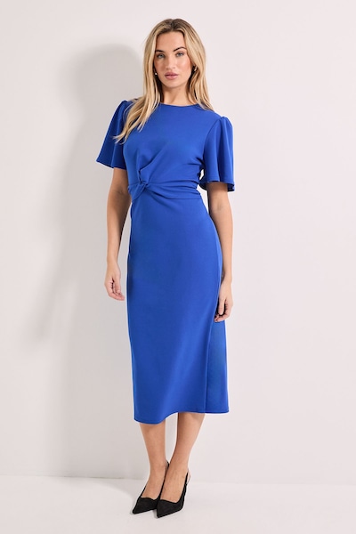 Dorothy Perkins Twist Front Angel Sleeve Pencil Dress Cobalt