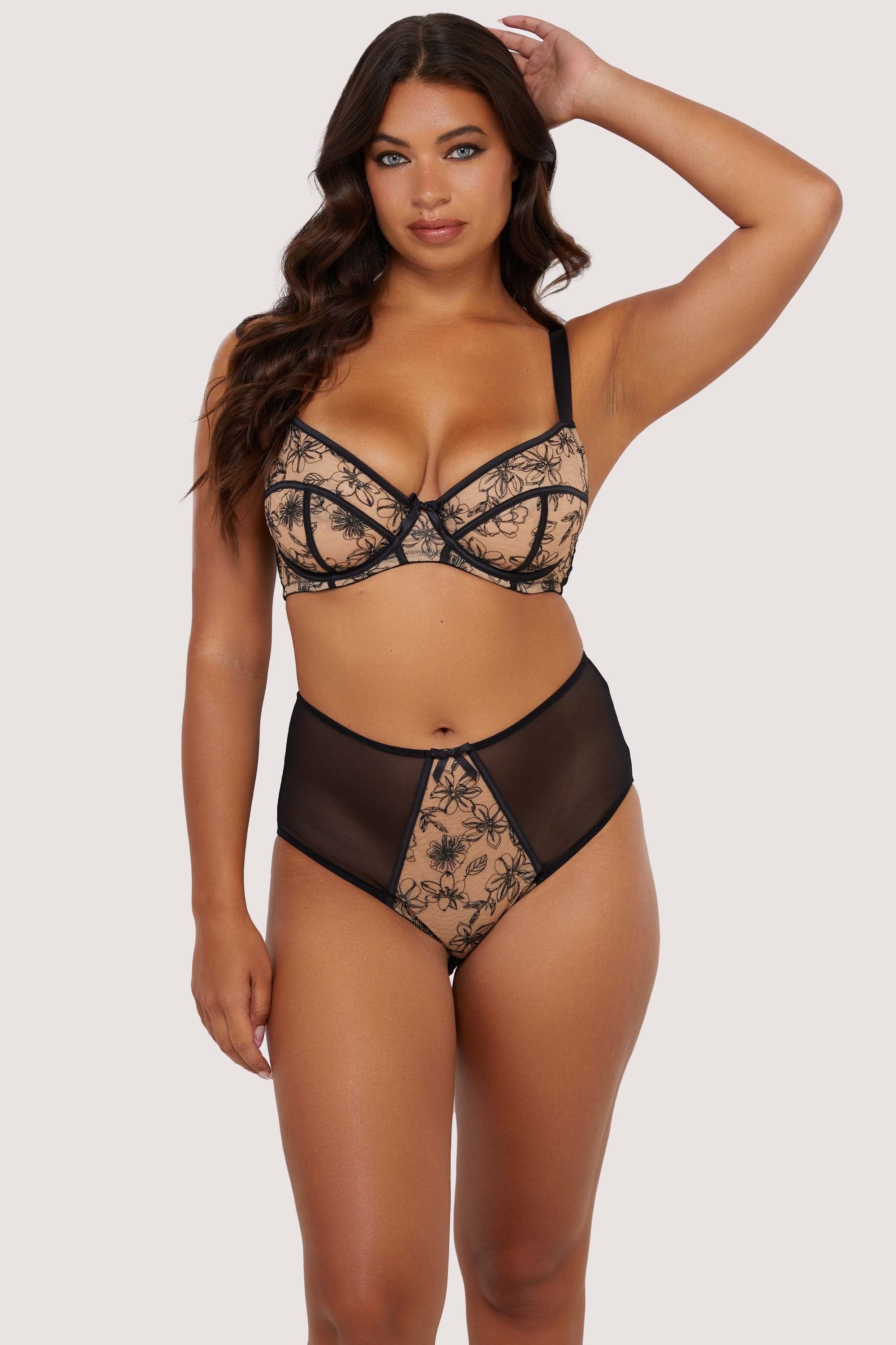 Playful Promises Olivia Contrast Embroidery Balconette Bra image 3