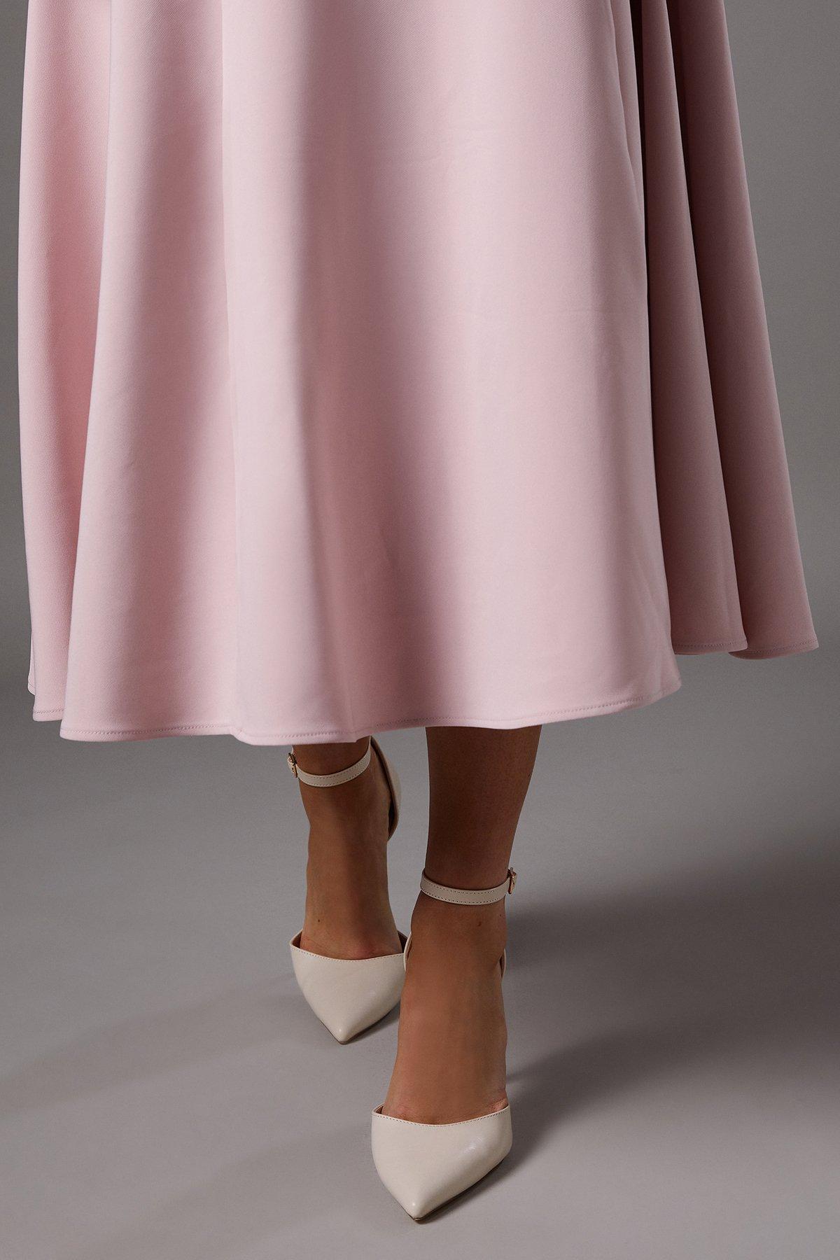 Coast Nautila Faux Leather High Heel Stiletto Open Pointed Court Shoes Bone image 2