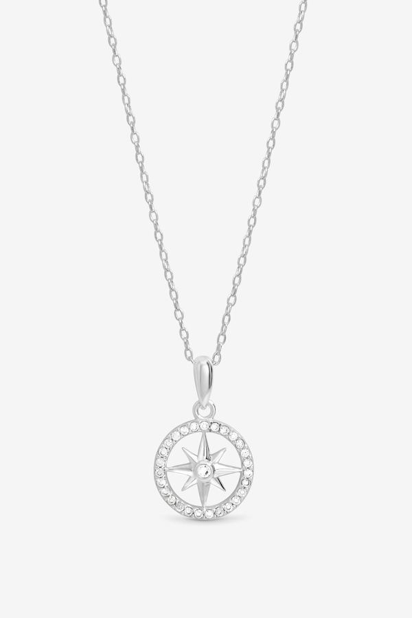 Simply Silver Sterling Silver 925 Cubic Zirconia Pave Celestial Pendant