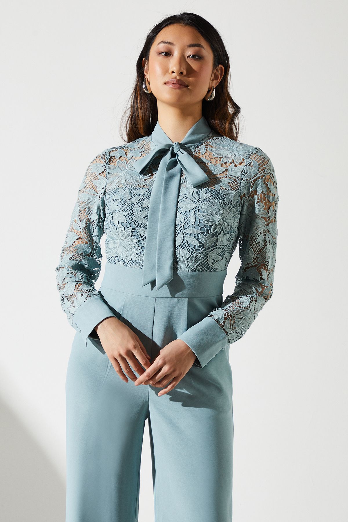 Coast Lace Tie Neck Jumpsuit Green image 4