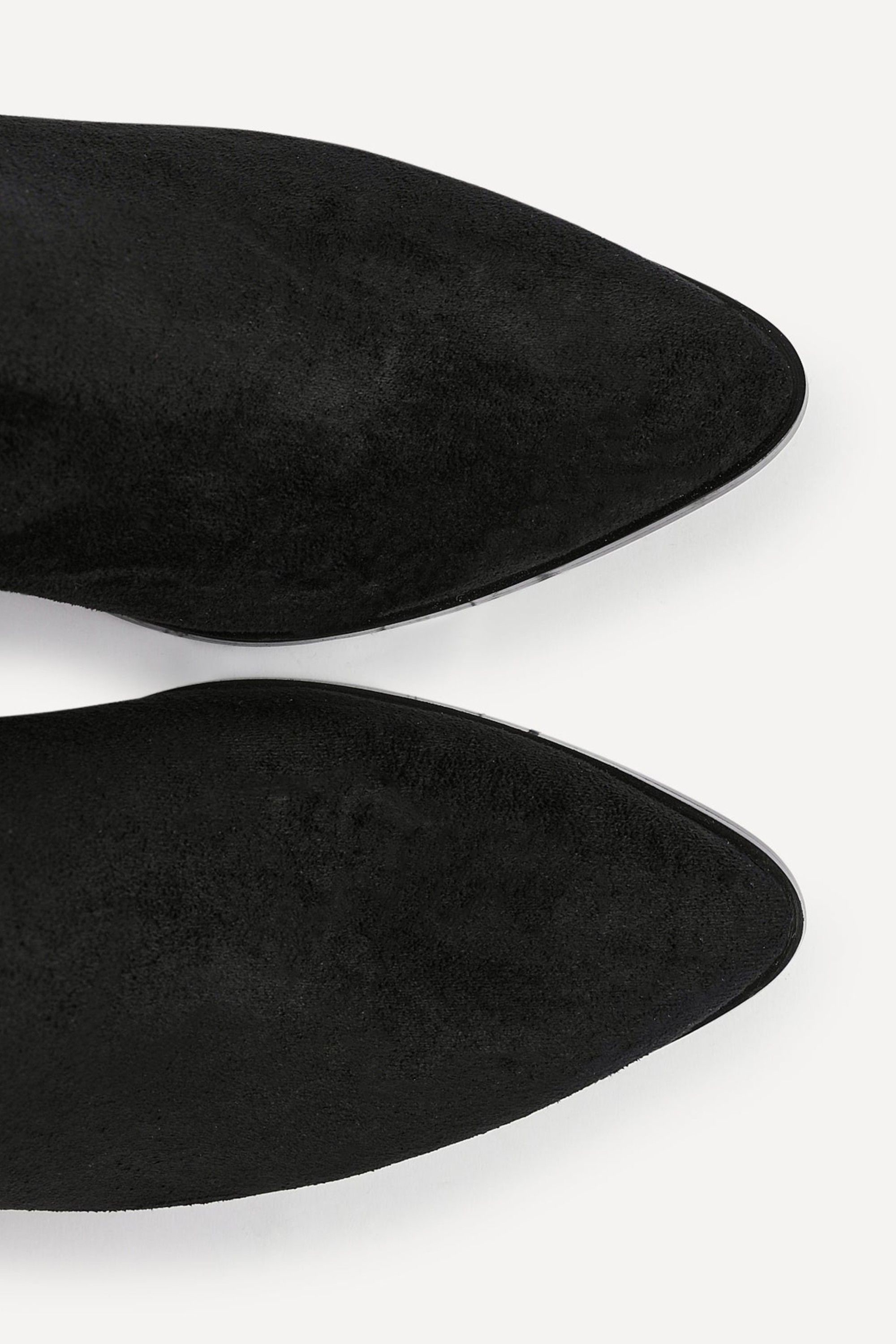 Linzi Thrive Black Suede Pointed Toe Stacked Blook Heeled Boot image 4