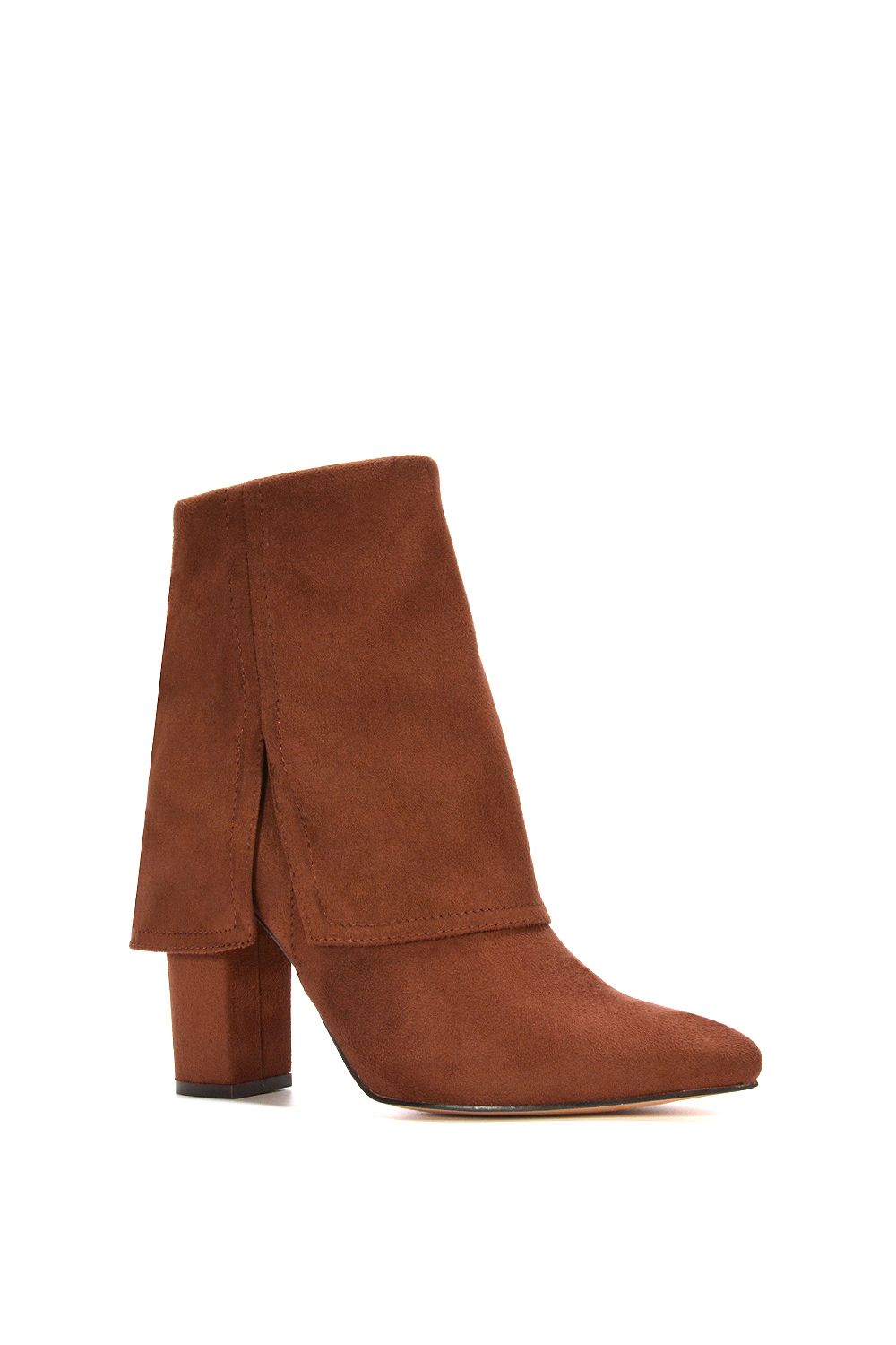 XY London 'Ayla' Layered Fold Over Pointed Toe Heeled Shoe Booties image 2