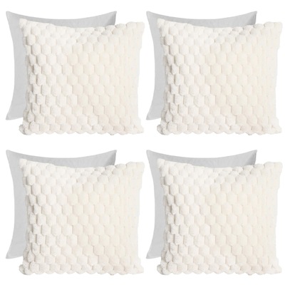 OHS 4 Pack Waffle Faux Fur Filled Cushion Covers - 45 x 45cm