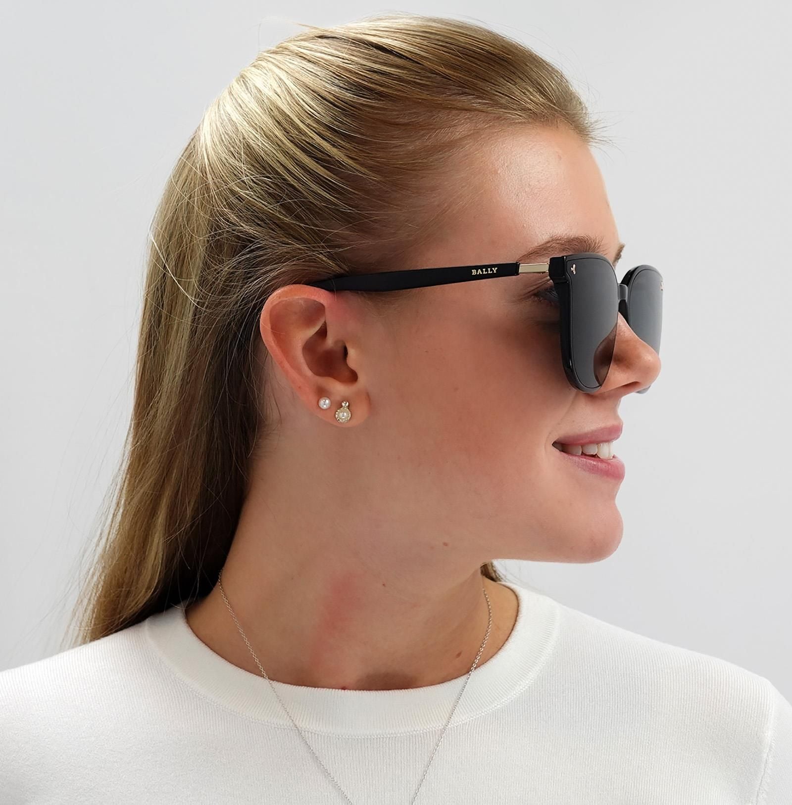 Bally Cat Eye Black Grey Mirrored BY0044-K image 5