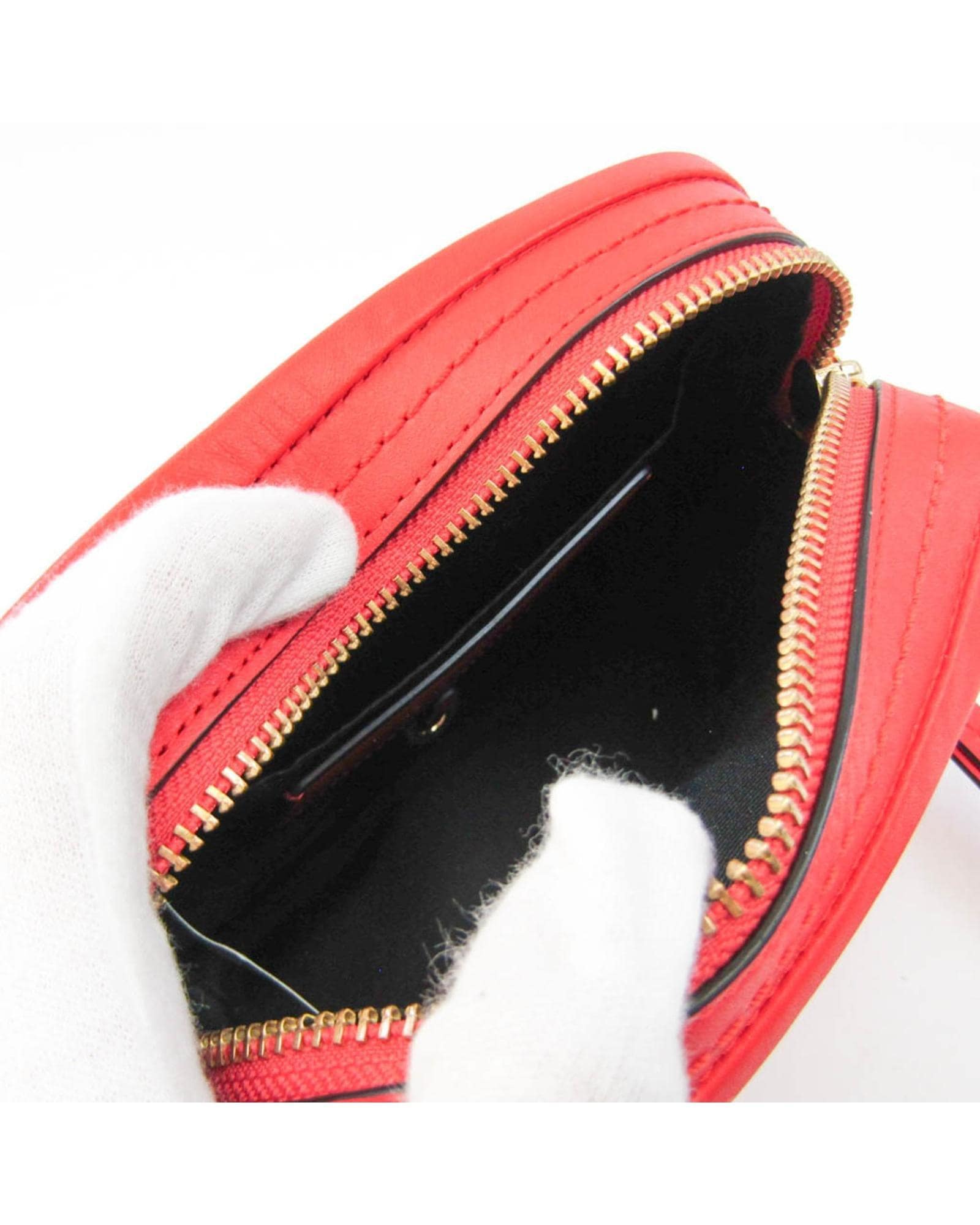 Marc Jacobs Preloved Snapshot Mini Camera Bag Zip Closure Wo - Red Shoulder image 3