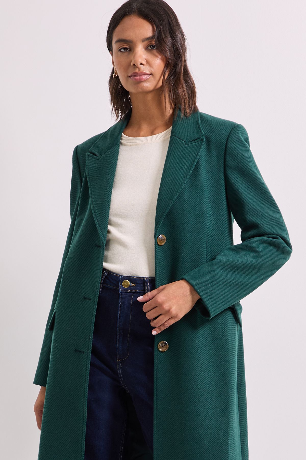 Dorothy Perkins Single Breasted Coat Green image 2