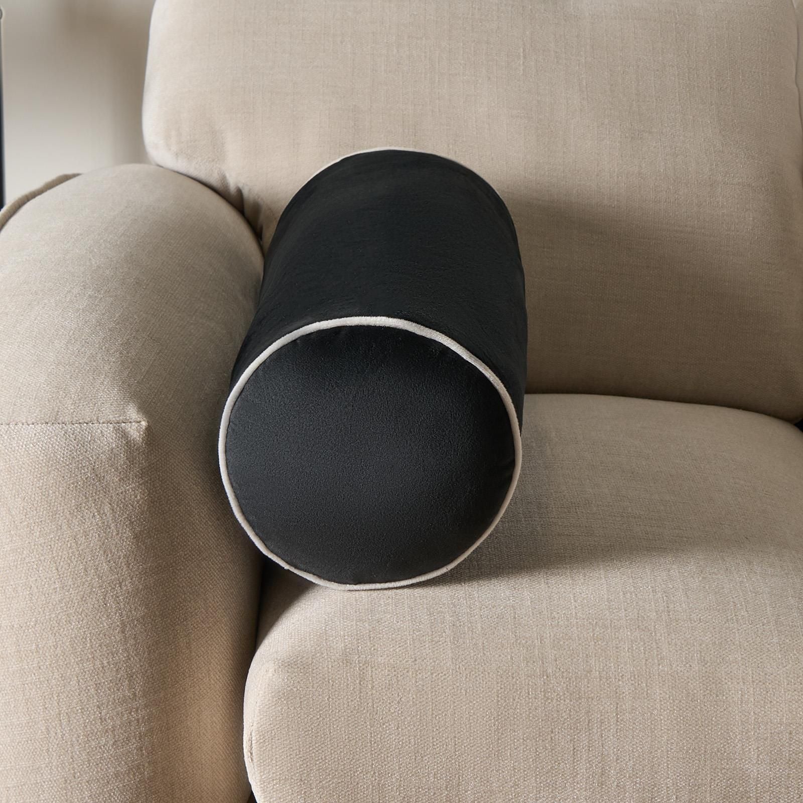 OHS Bolster Cushion Matte Velvet Filled Bedroom Sofa Plump Decorative Scatter Pillow image 2