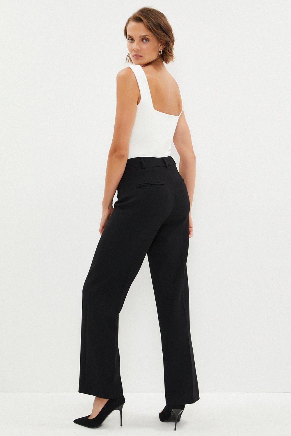Coast Tailored Pinstitch Straight Leg Trouser Black image 3
