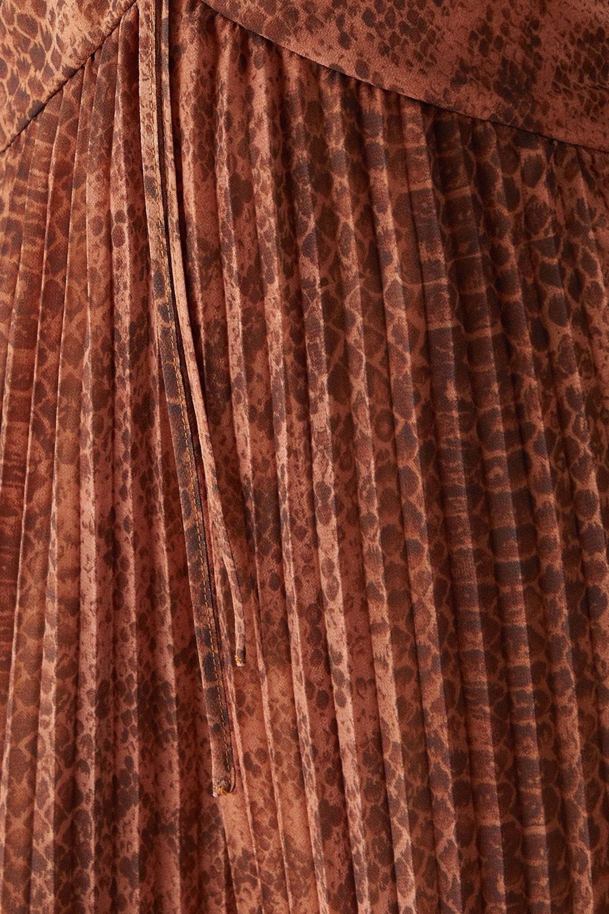 Warehouse Chiffon Pleated Keyhole Flared Sleeve Jumpsuit Brown image 5