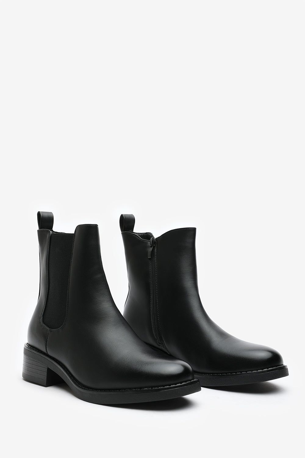 Where's That From 'Miriam' Block Heel Chelsea Zip Ankle Boots In Faux Leather image 2