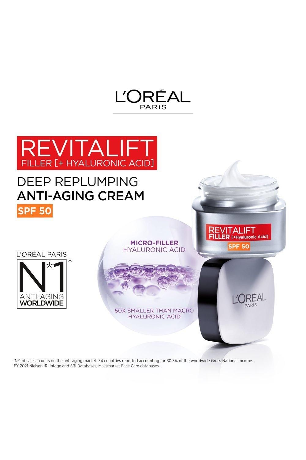 L'Oréal Paris Revitalift Filler Hyaluronic Acid Anti-Ageing SPF50 Day Cream Multi image 3