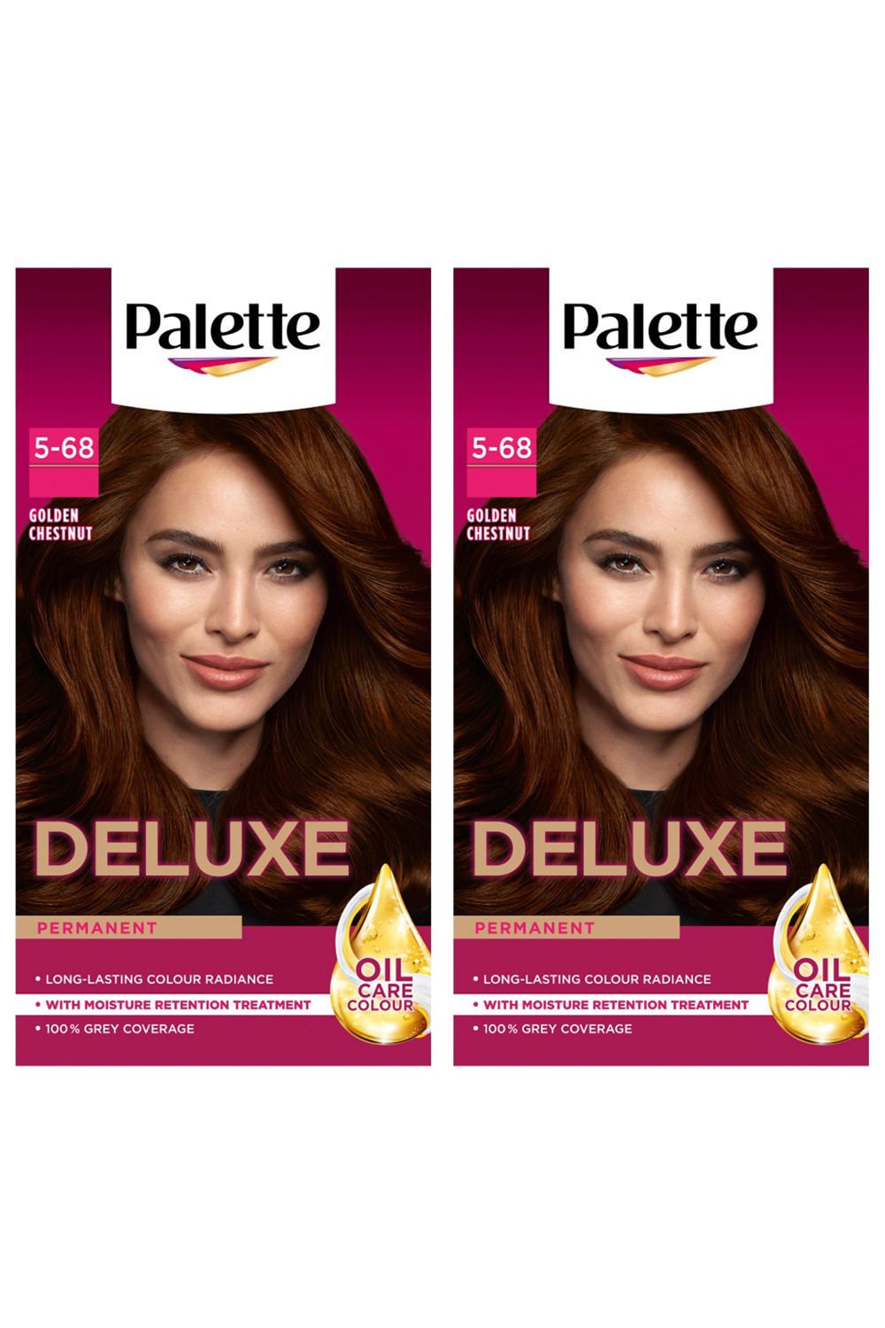 Schwarzkopf Deluxe Creme Colouration 5-68 Golden Chestnut 'Hair Dye', 2 Pack image 1