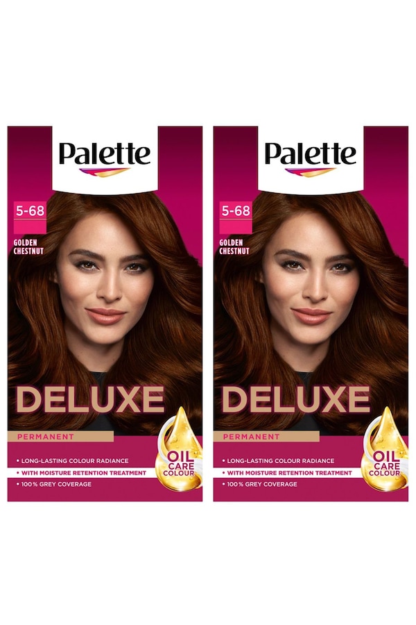 Schwarzkopf Deluxe Creme Colouration 5-68 Golden Chestnut 'Hair Dye', 2 Pack