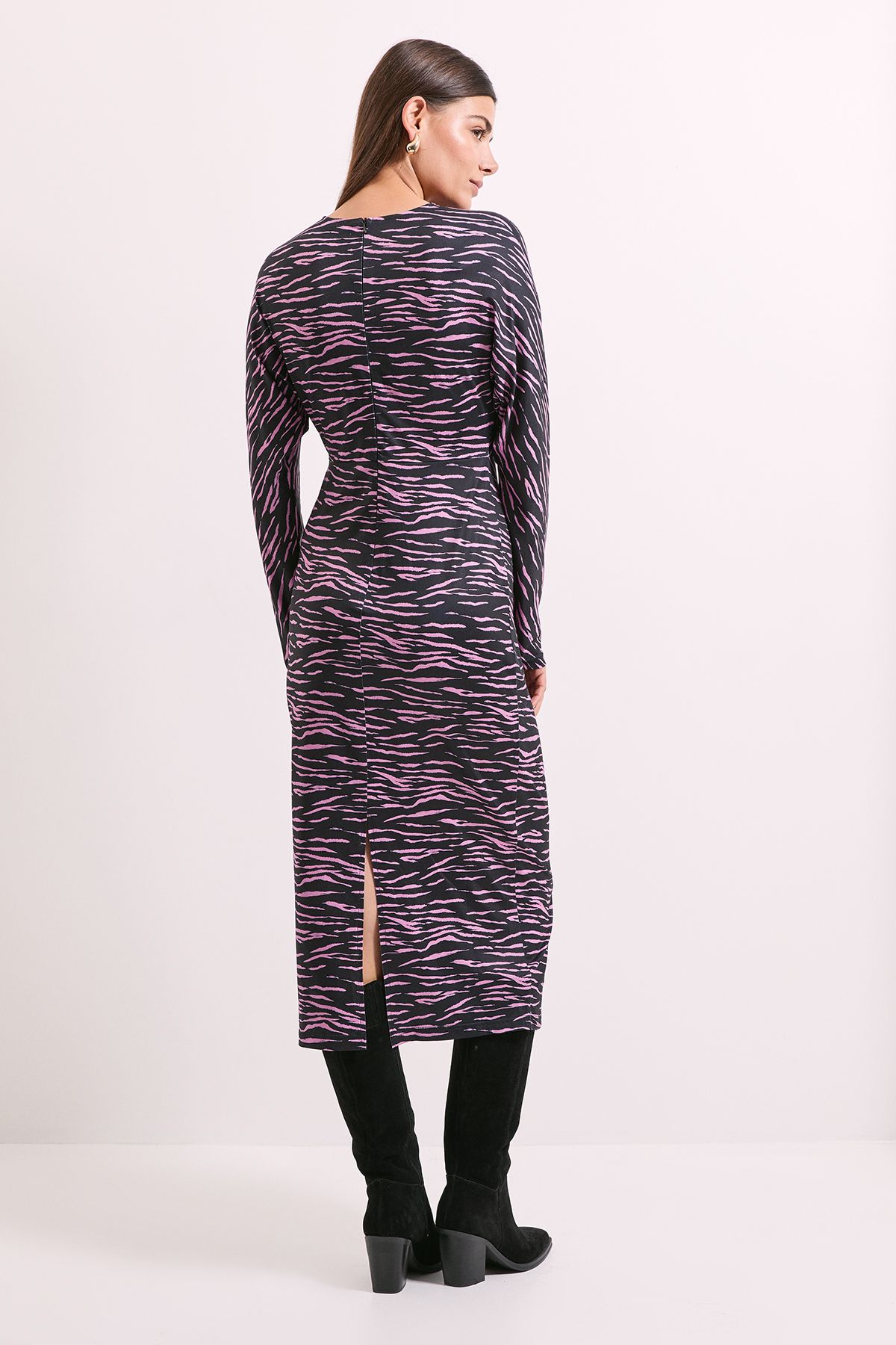 Principles Pink Printed Twist Front Jersey Midi Dress Pink image 4