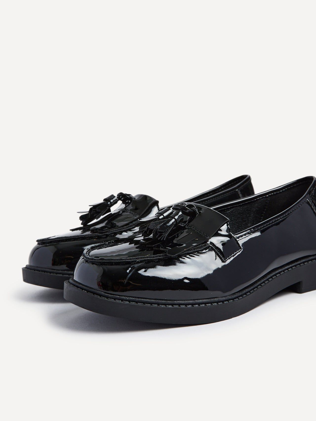 Linzi Kassidy Wide Fit Black Patent Loafer image 5