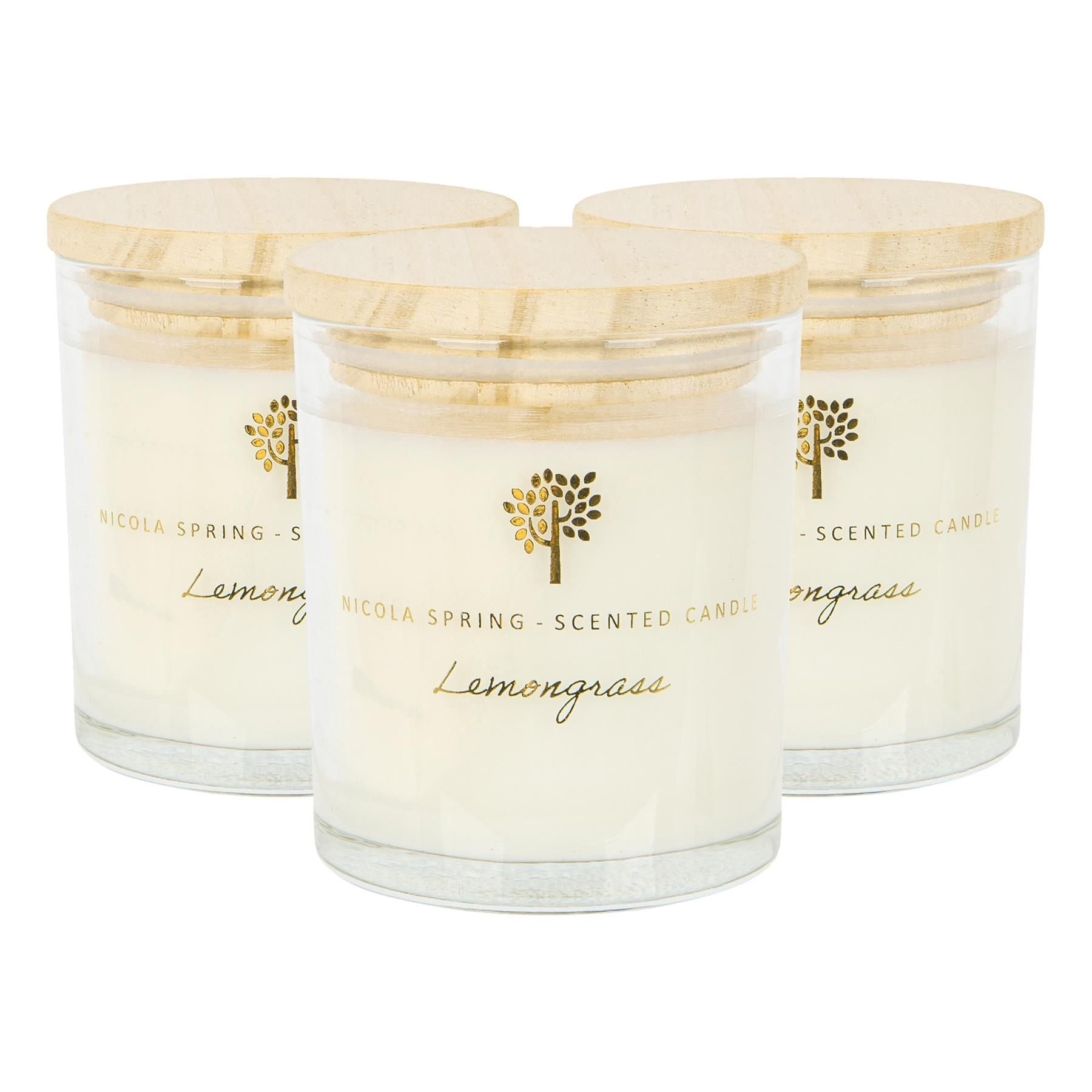 Nicola Spring 130g Lemongrass Soy Candles - Pack of 3 - Fruity Summer image 1
