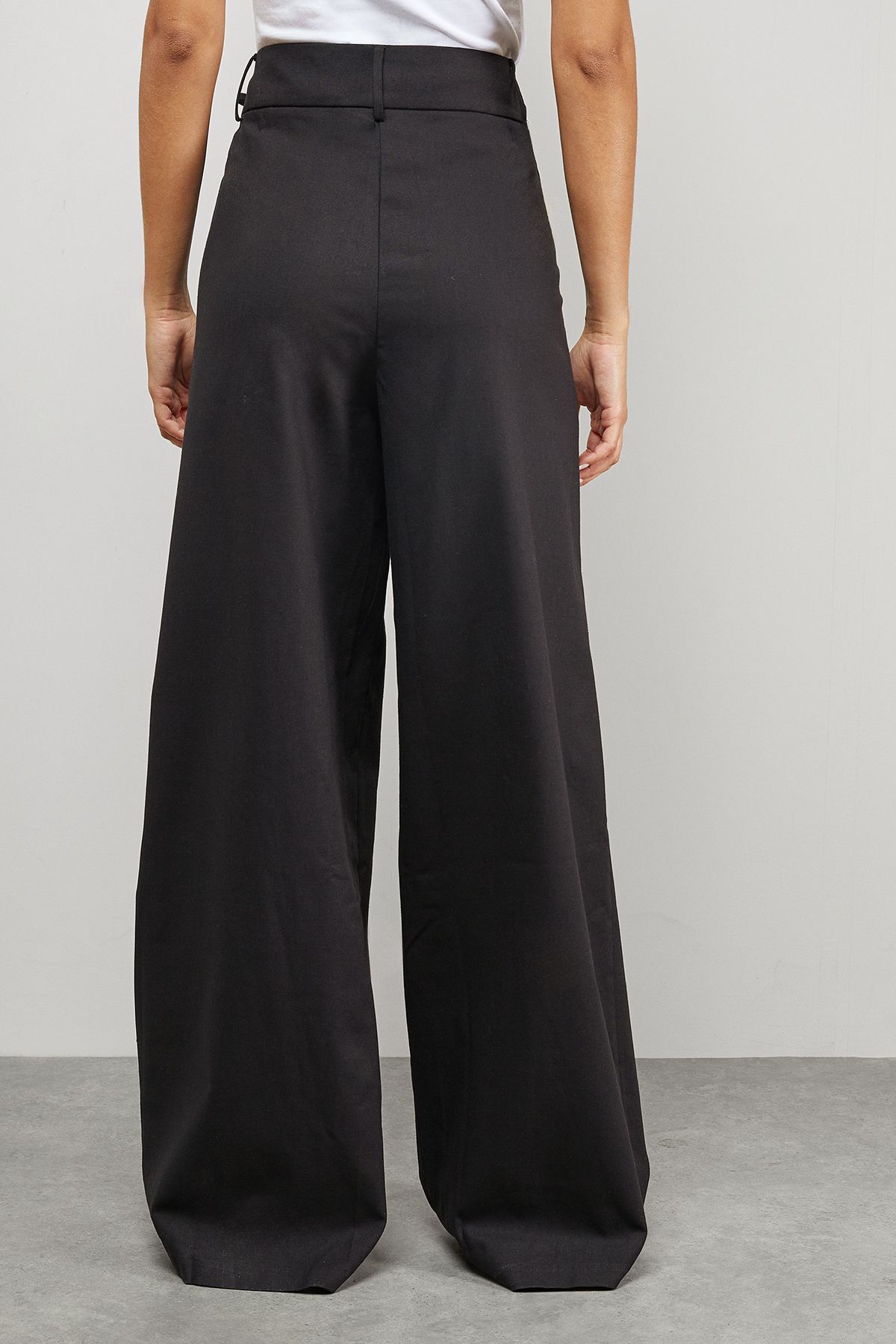 Warehouse Linen Blend Tailored Trousers Black image 3