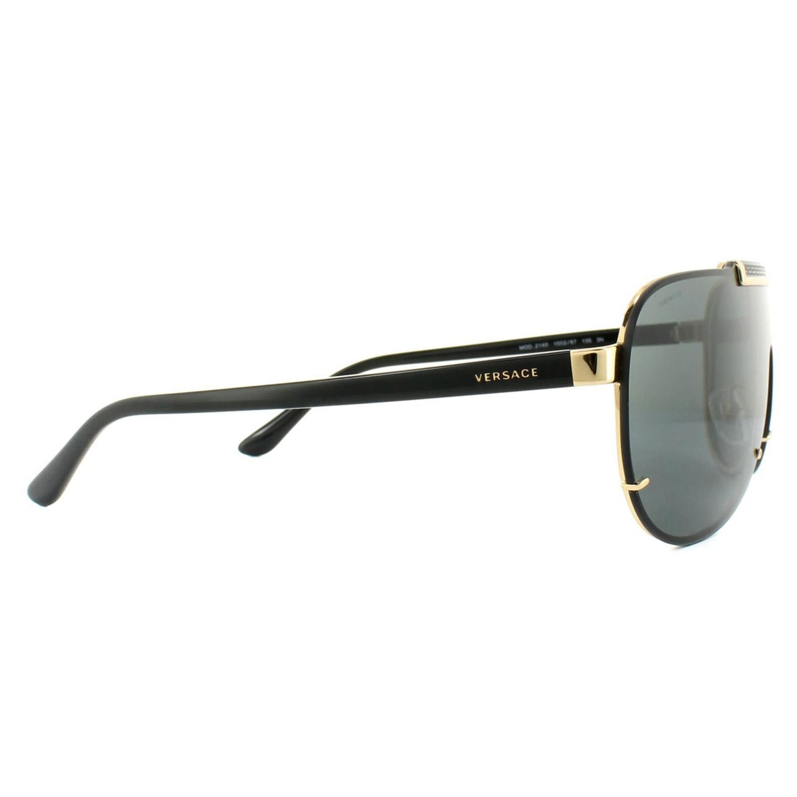 Versace Shield Gold Grey Sunglasses image 4