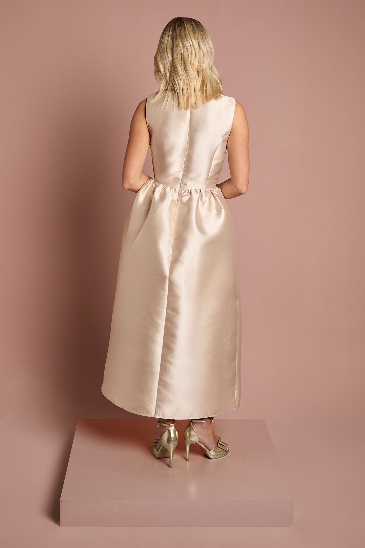 Coast Teen Coast Twill Bow Maxi Bridesmaid Dress Champagne image 3