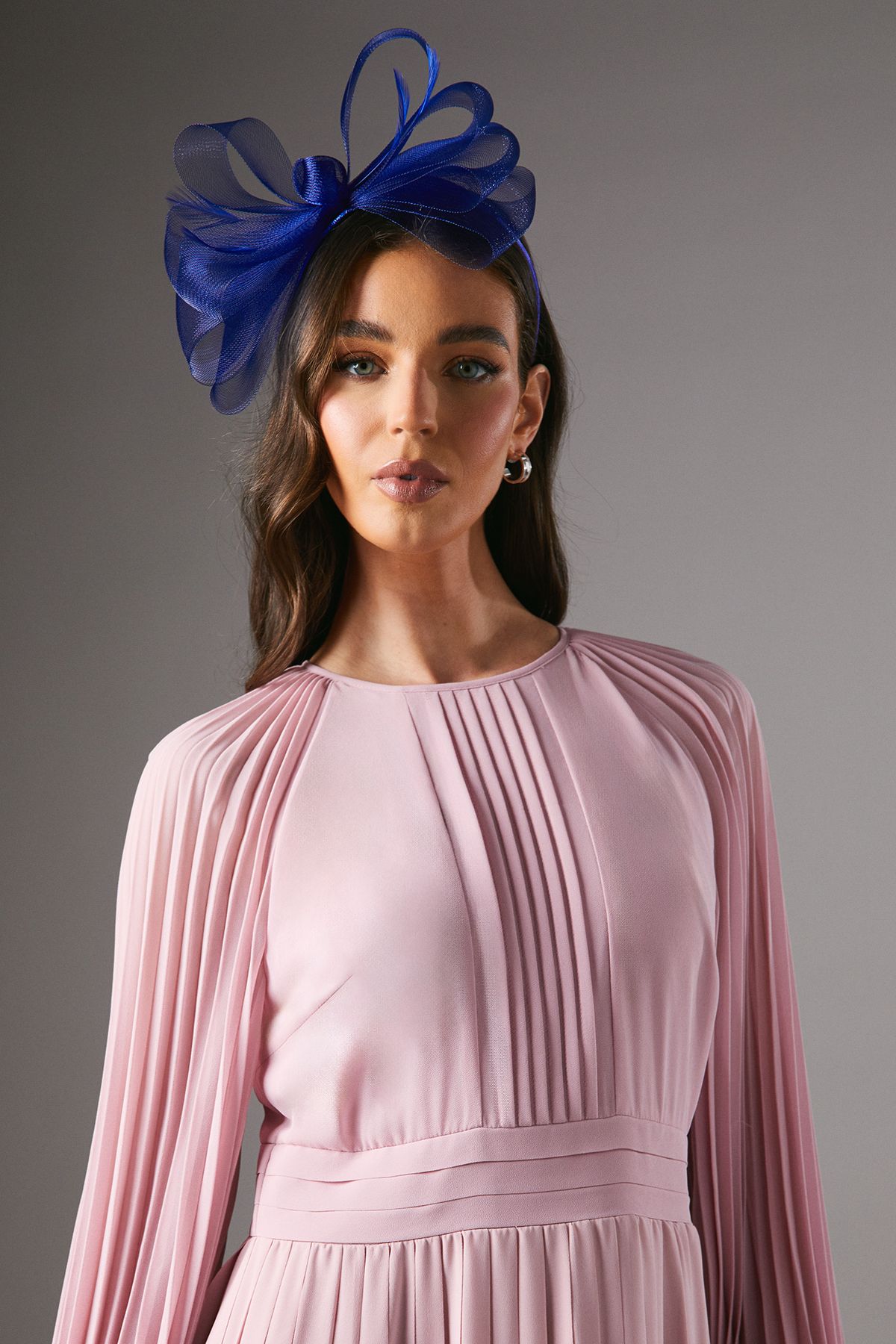 Coast Bow Mesh Fascinator With Feathers Cobalt image 2